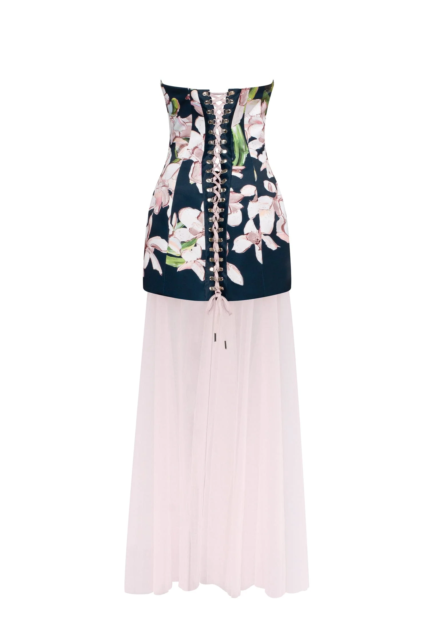 2-in-1 floral mini with a detachable candy pink sheer underskirt - Image 4
