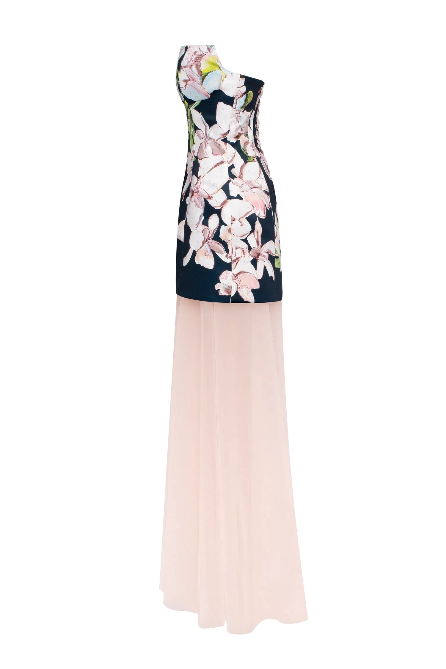 2-in-1 floral mini with a detachable light peach underskirt - Image 5