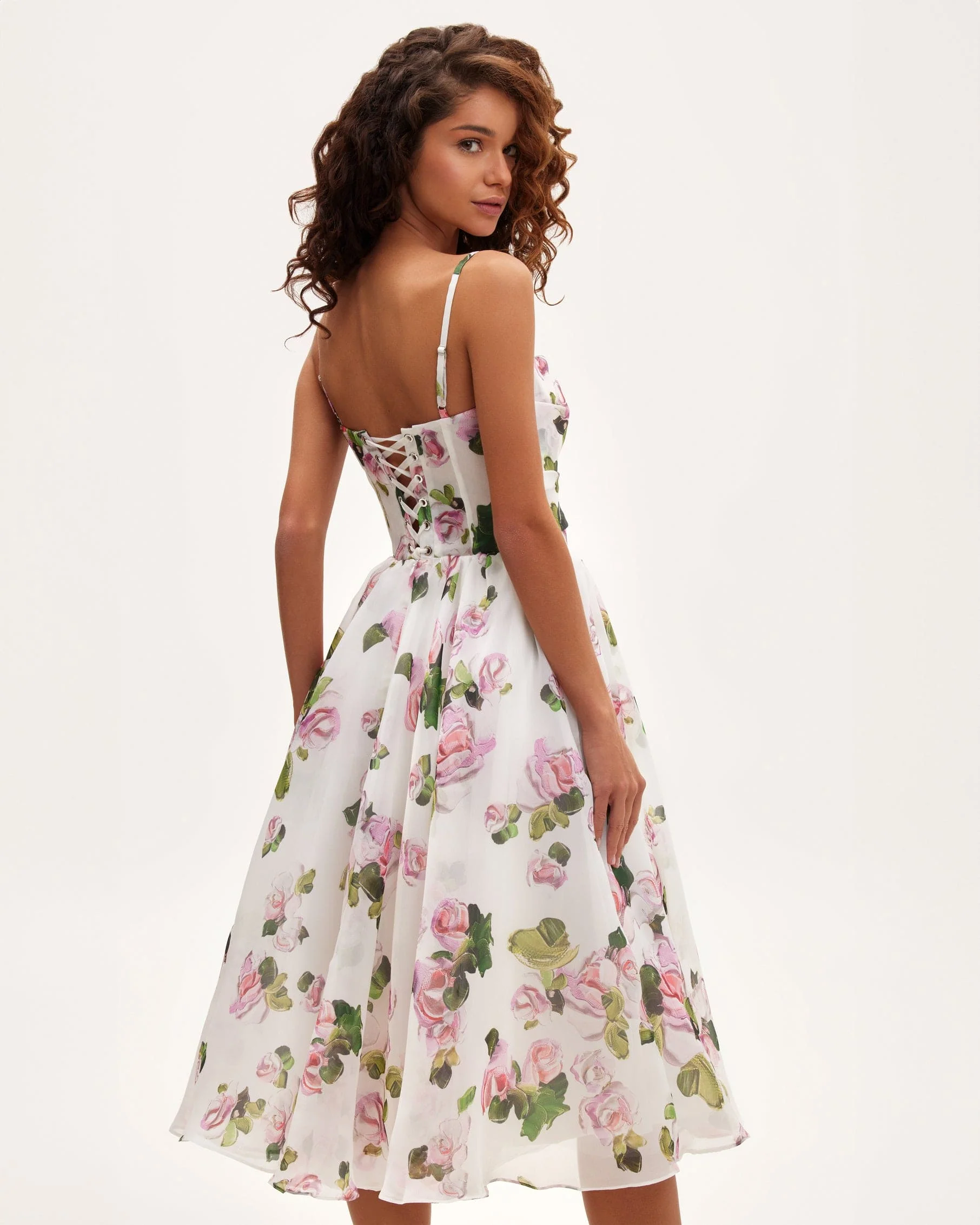 Apple Blossom spaghetti strap midi dress - Image 3