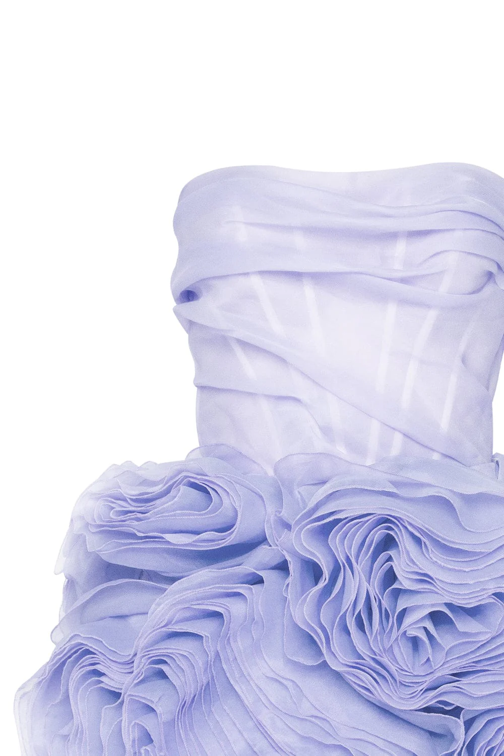 Appliquéd organza lavender mini dress - Image 10