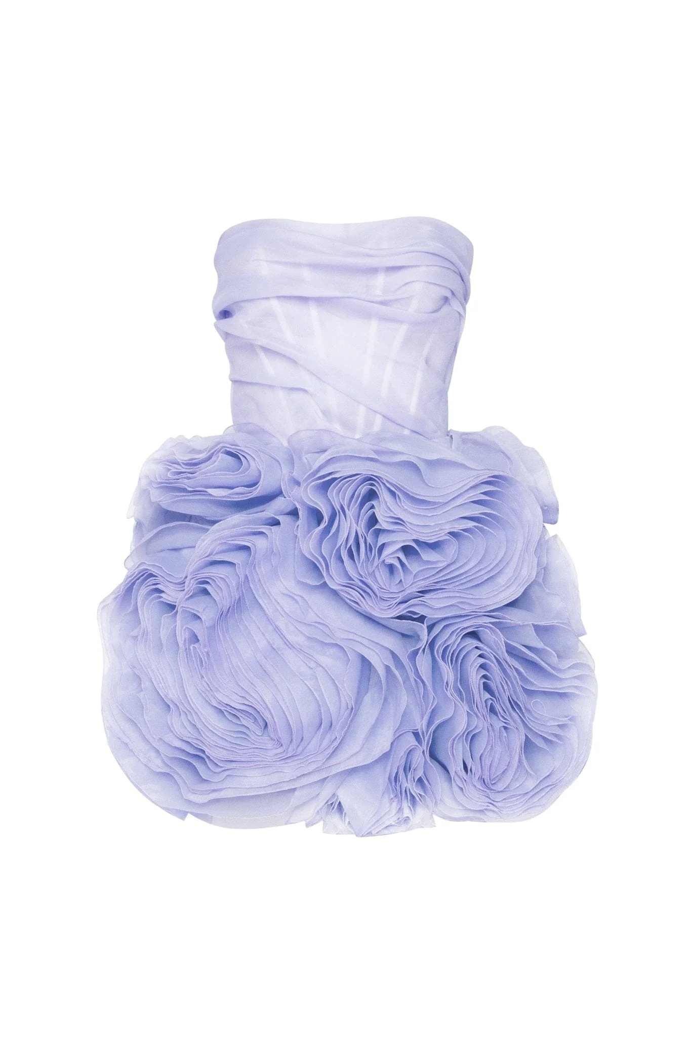 Appliquéd organza lavender mini dress - Image 6