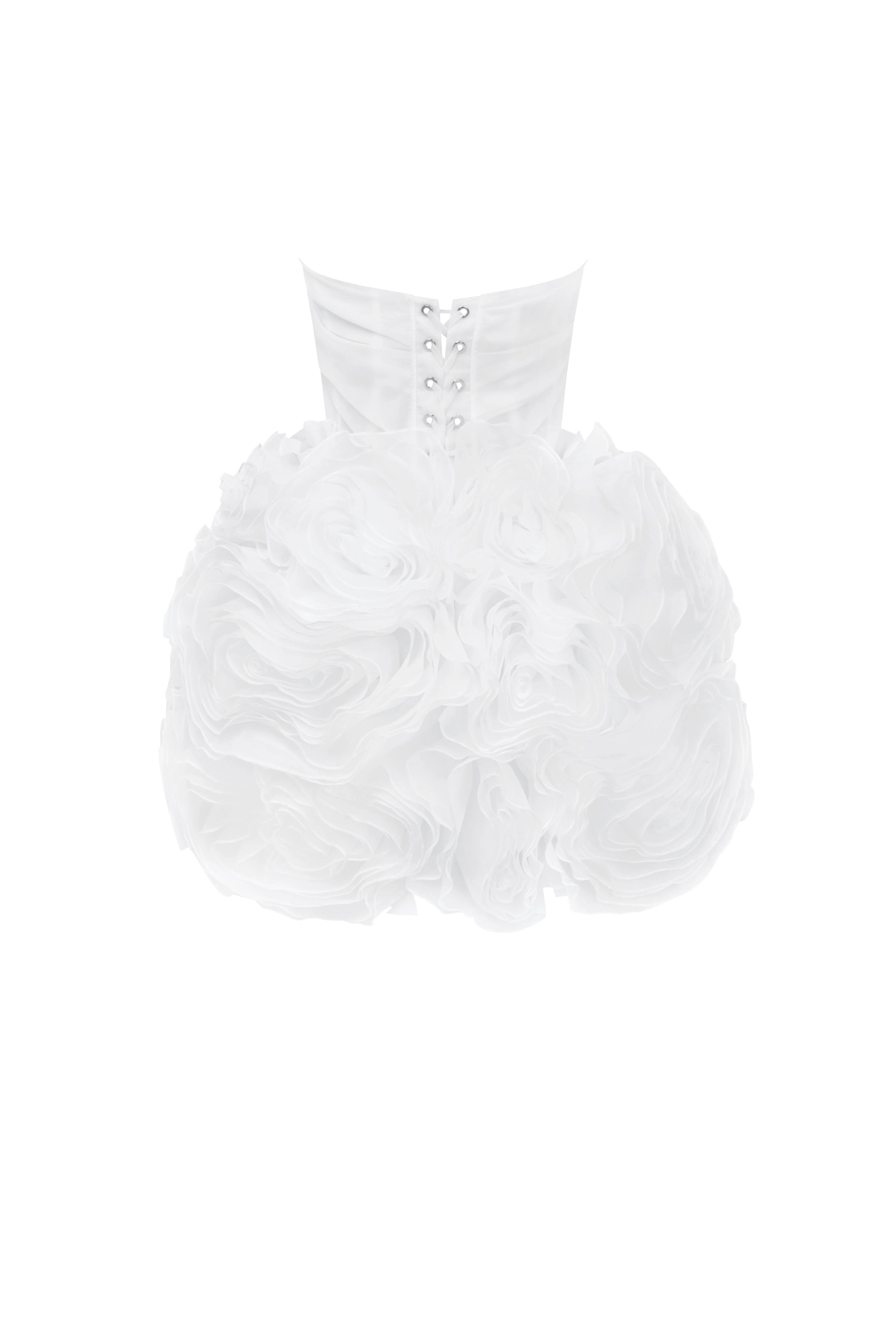 Appliquéd organza white mini dress - Image 4