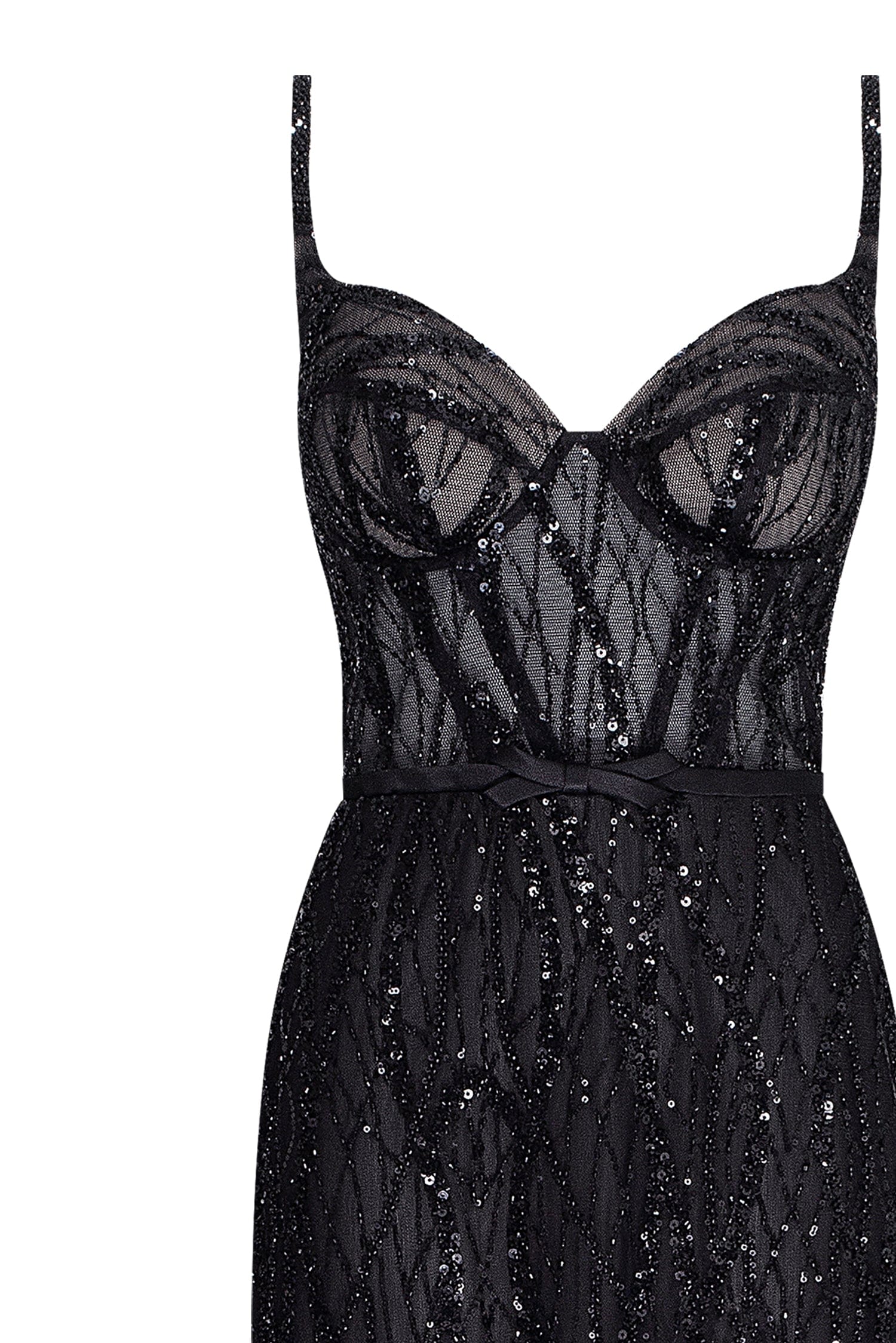 Astonishing sequined maxi gown on spaghetti straps - Image 6
