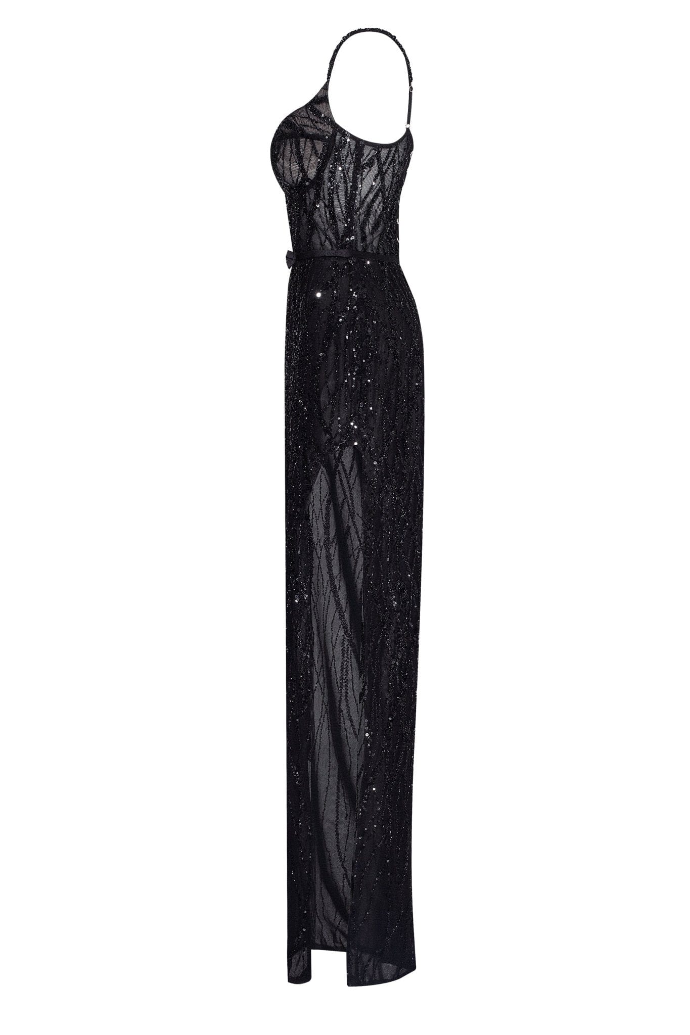 Astonishing sequined maxi gown on spaghetti straps - Image 7