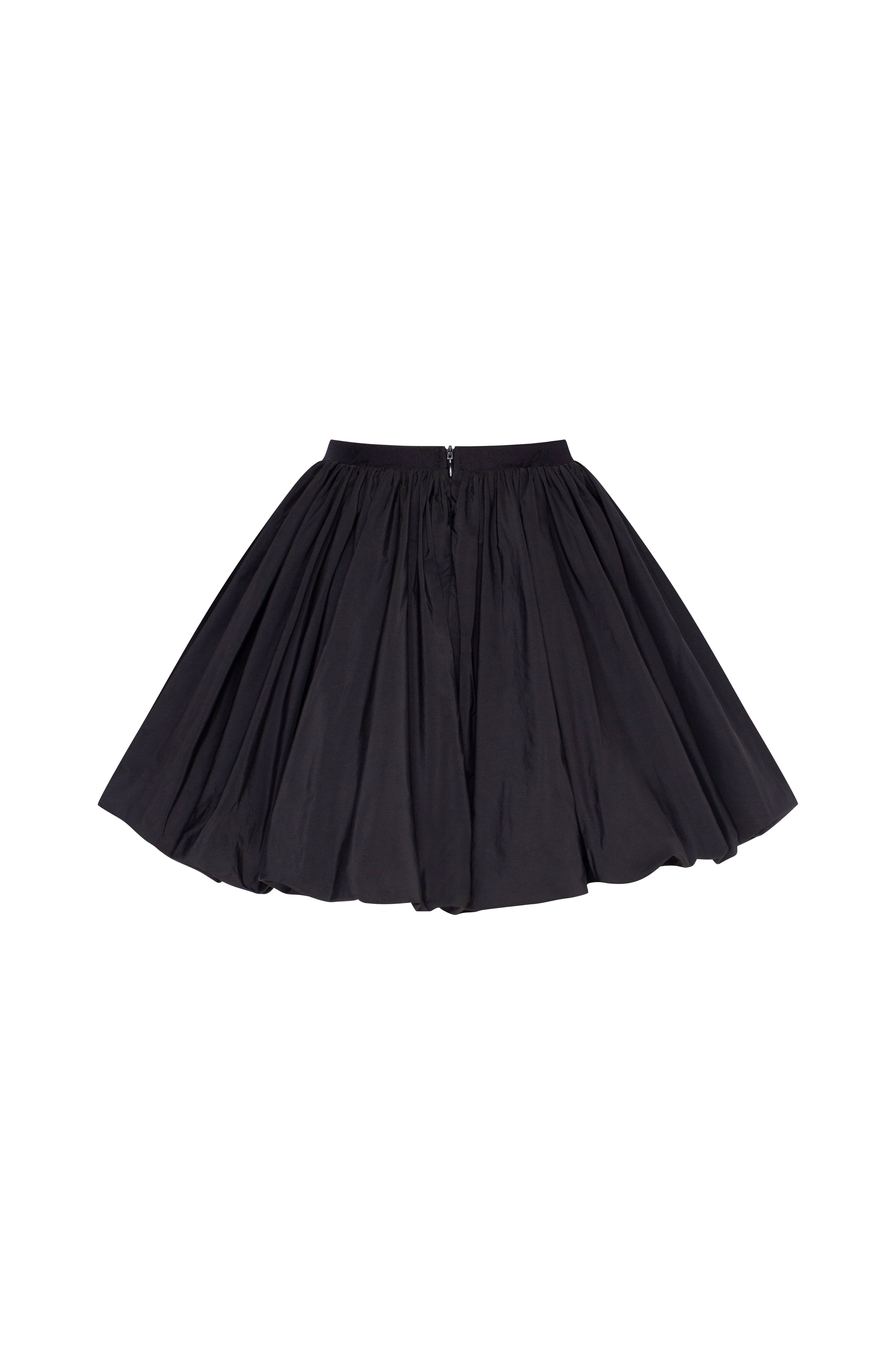 Balloon taffeta black mini skirt, Parisienne - Image 4