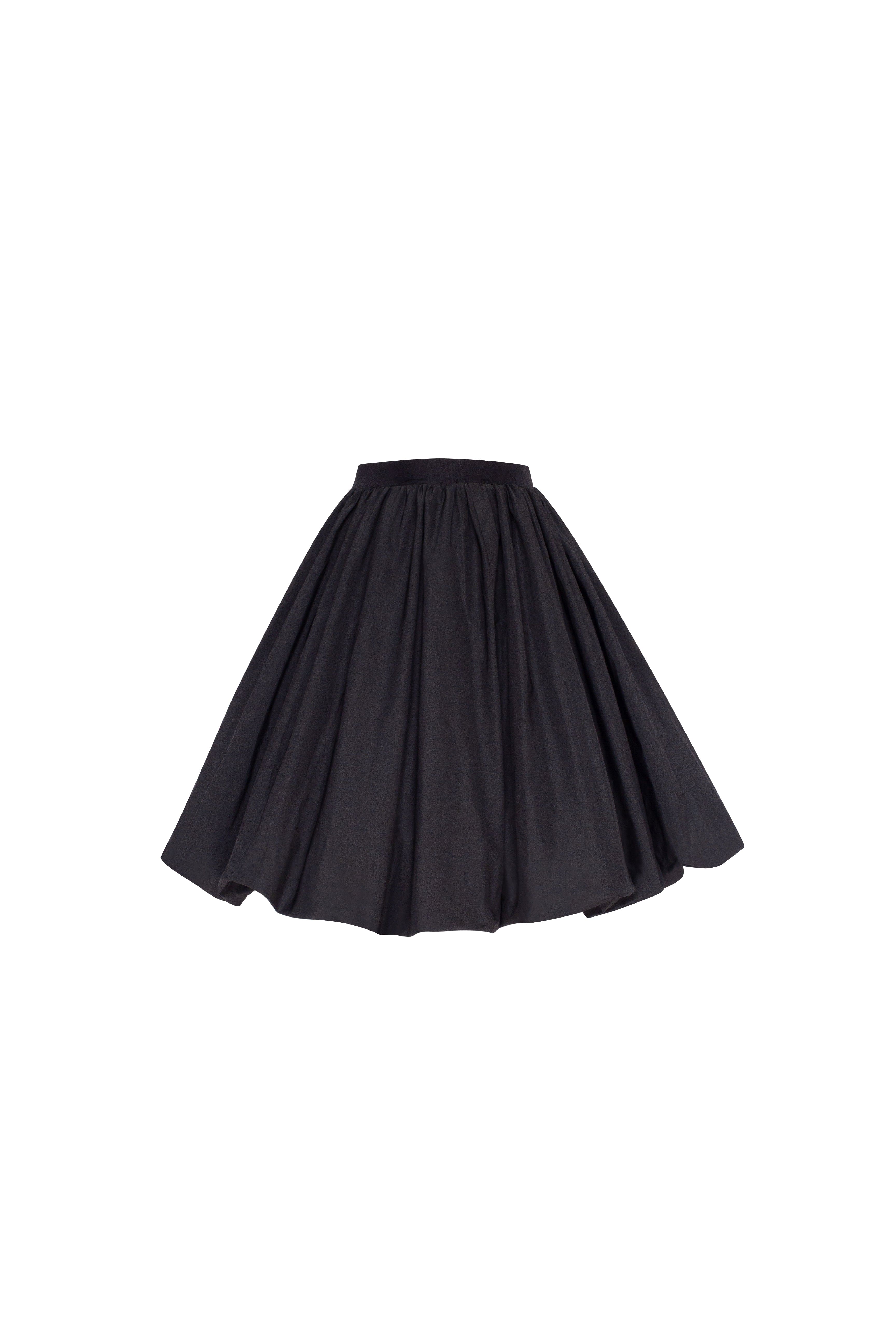 Balloon taffeta black mini skirt, Parisienne - Image 6