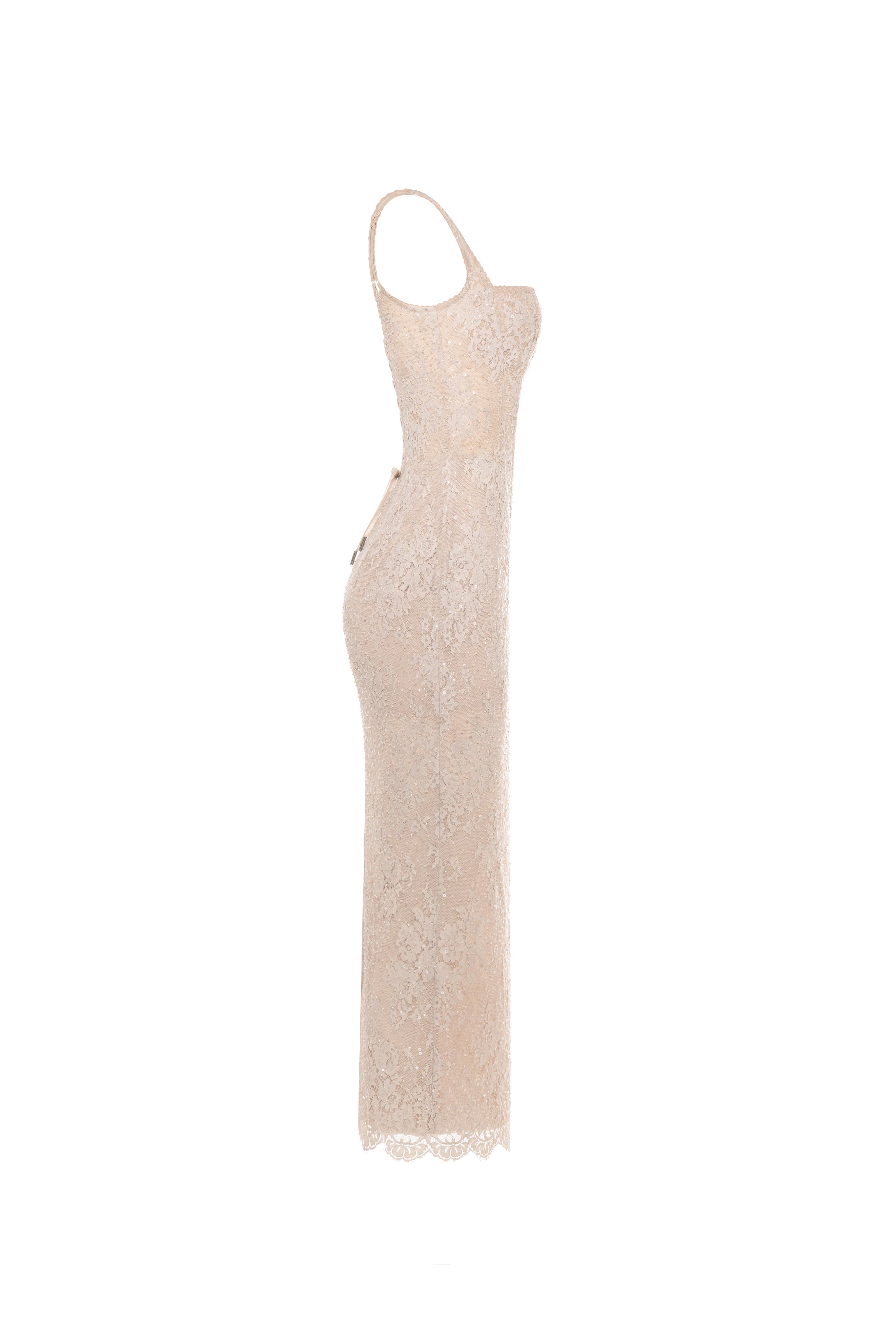 Beige sequinned maxi dress - Image 6
