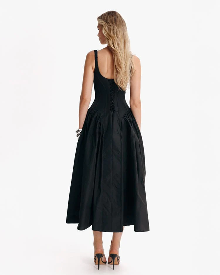 Black corset midi dress - Image 3