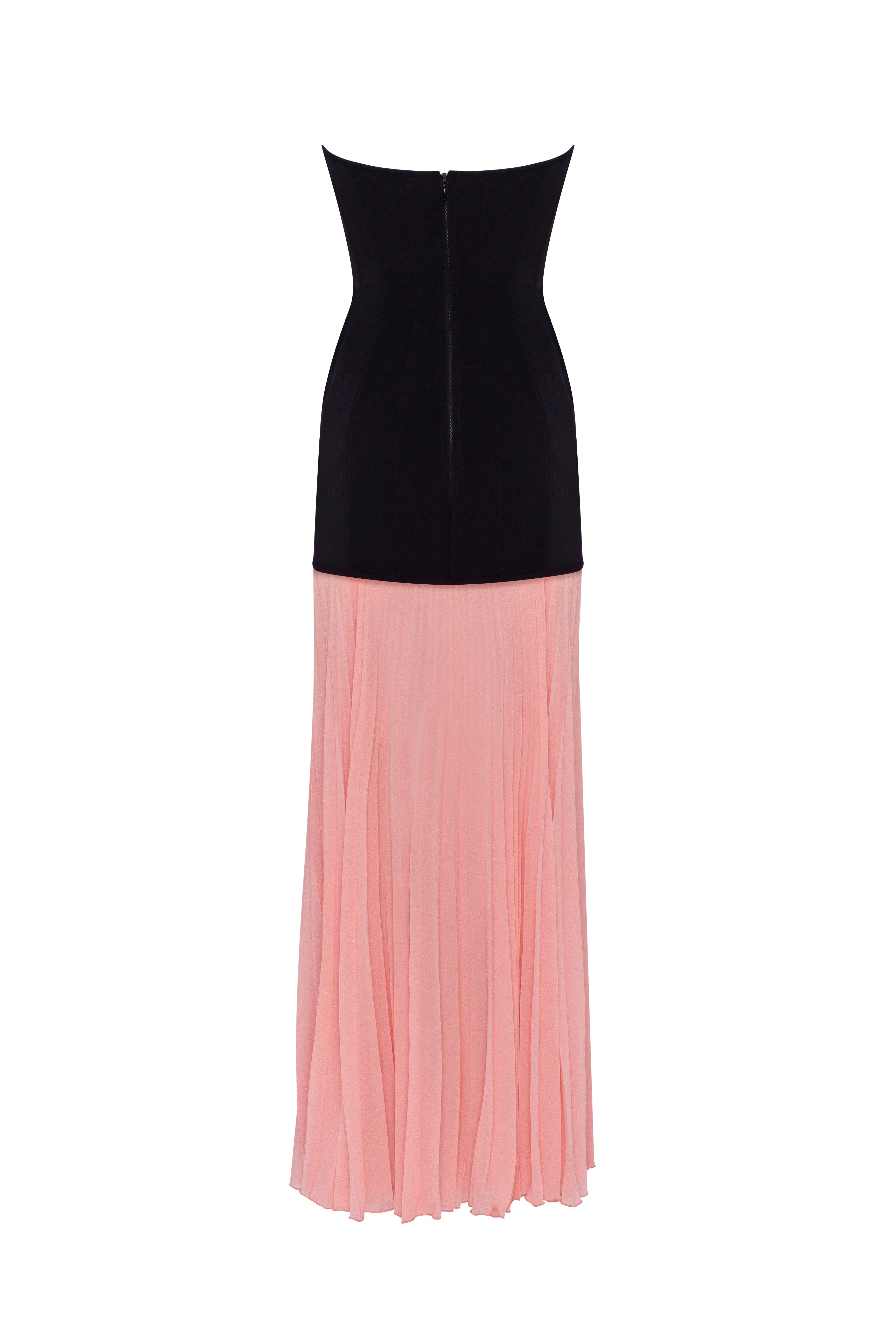 Black&Pink dress with a pleated skirt, Parisienne - Image 4