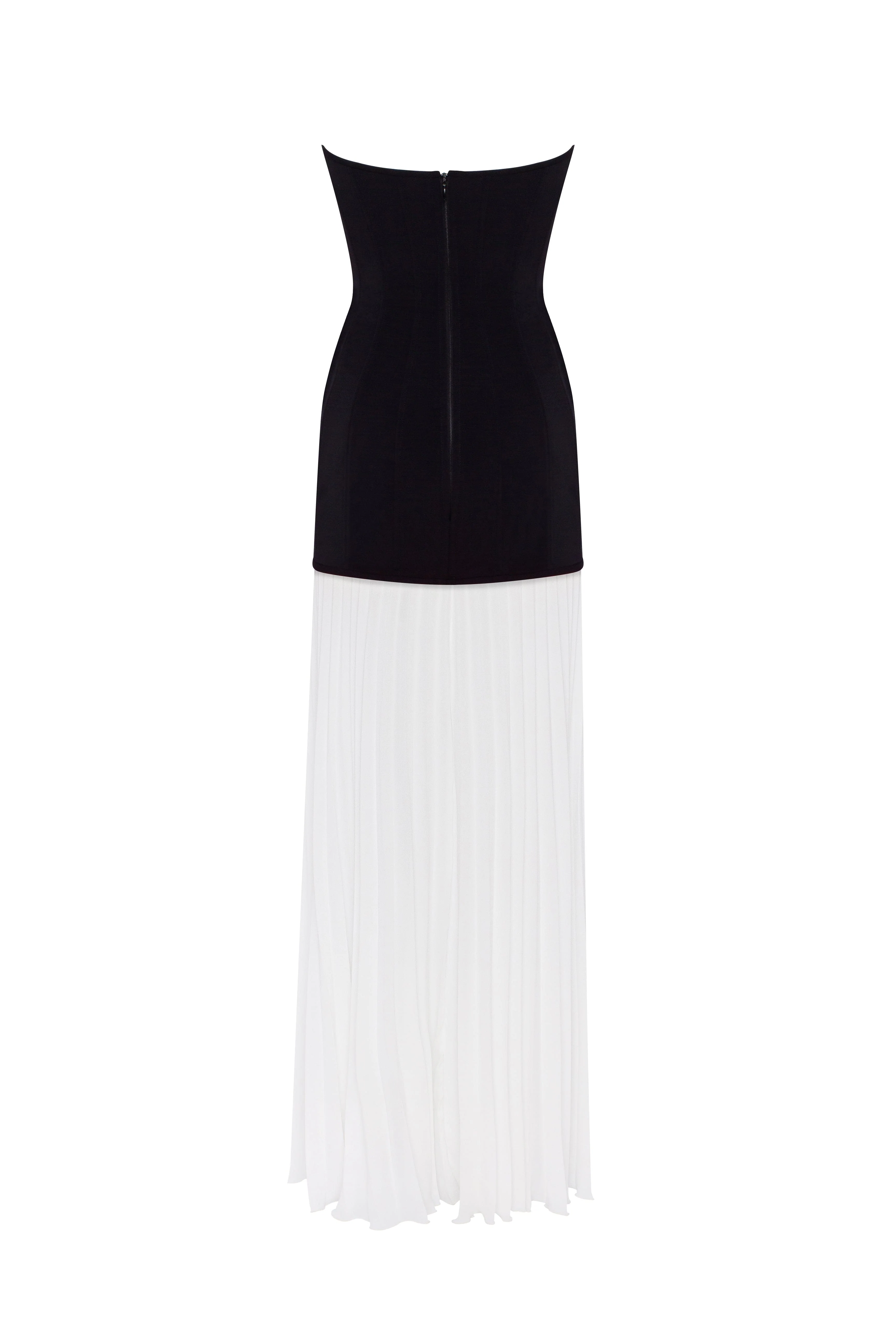 Black&White dress with a pleated skirt, Parisienne - Image 4