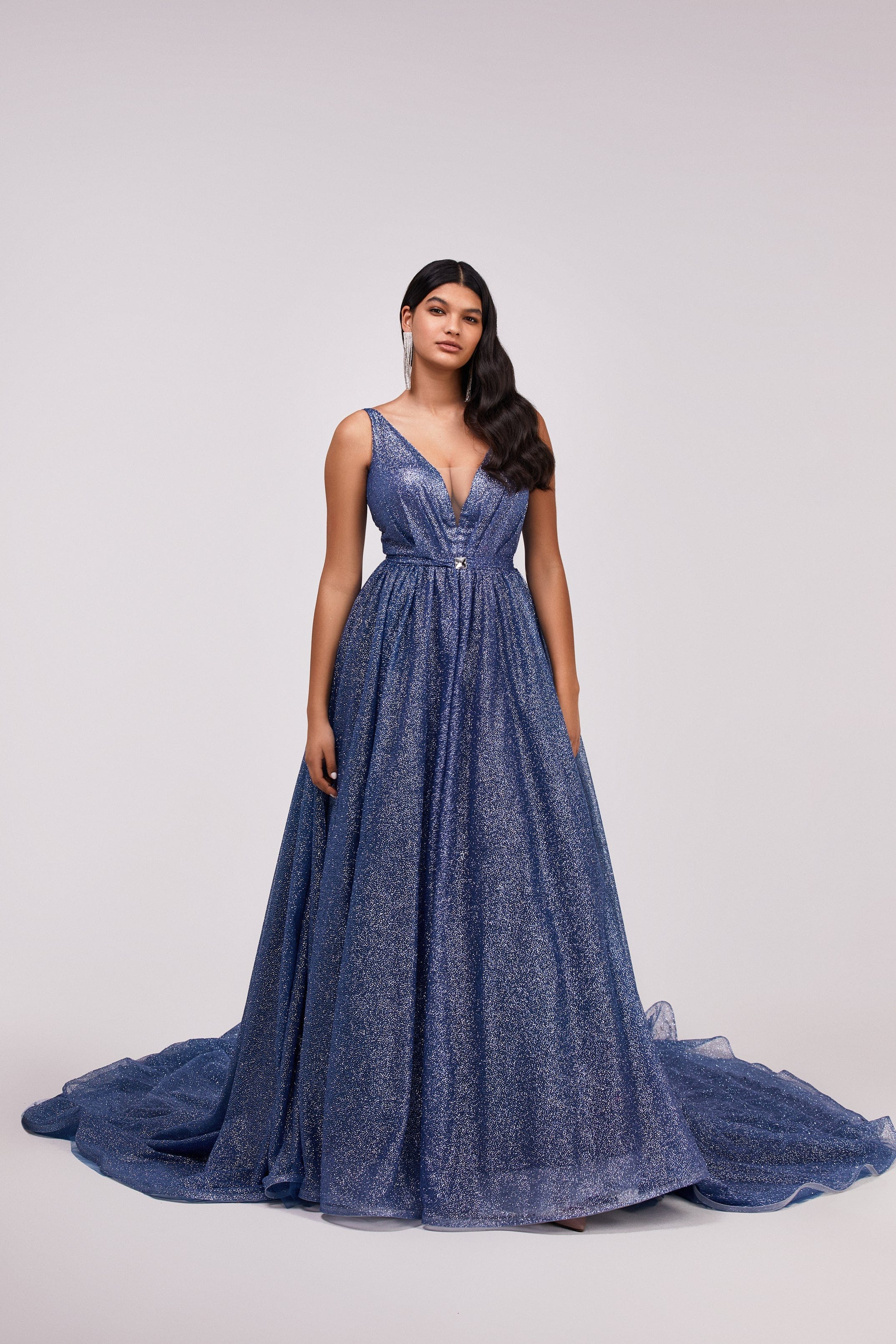 Blue Empire sparkling gown