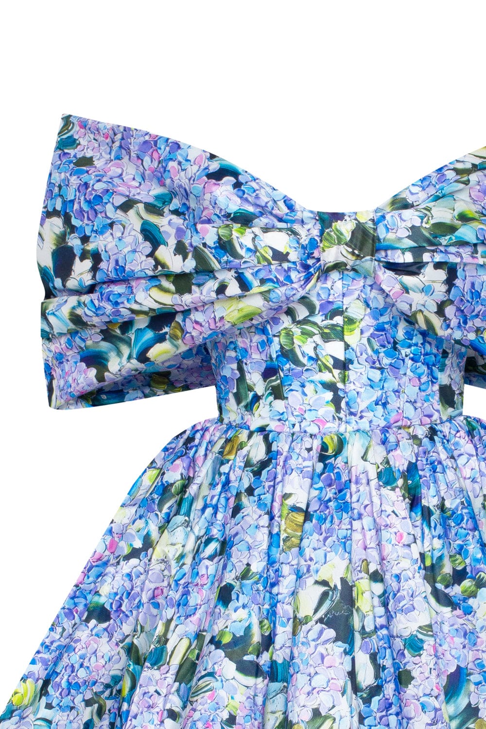 Blue Hydrangea bow-detailed mini dress - Image 6