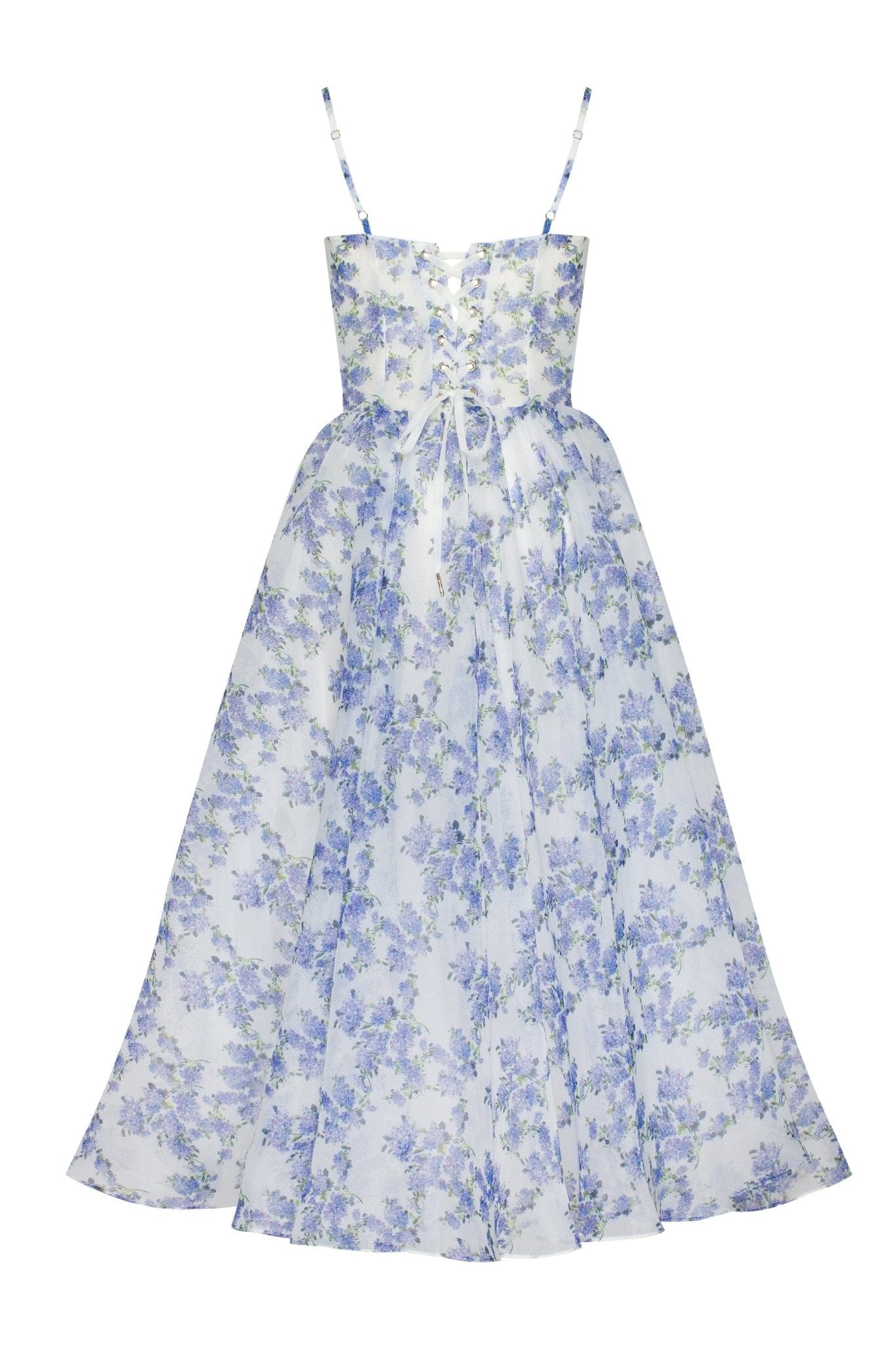 Blue Hydrangea spaghetti strap midi dress - Image 4