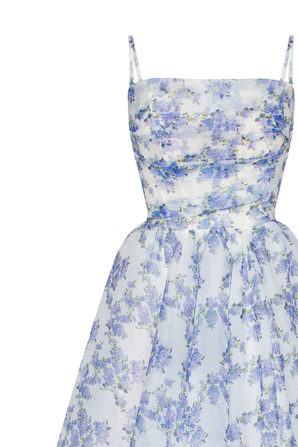 Blue Hydrangea spaghetti strap midi dress - Image 6