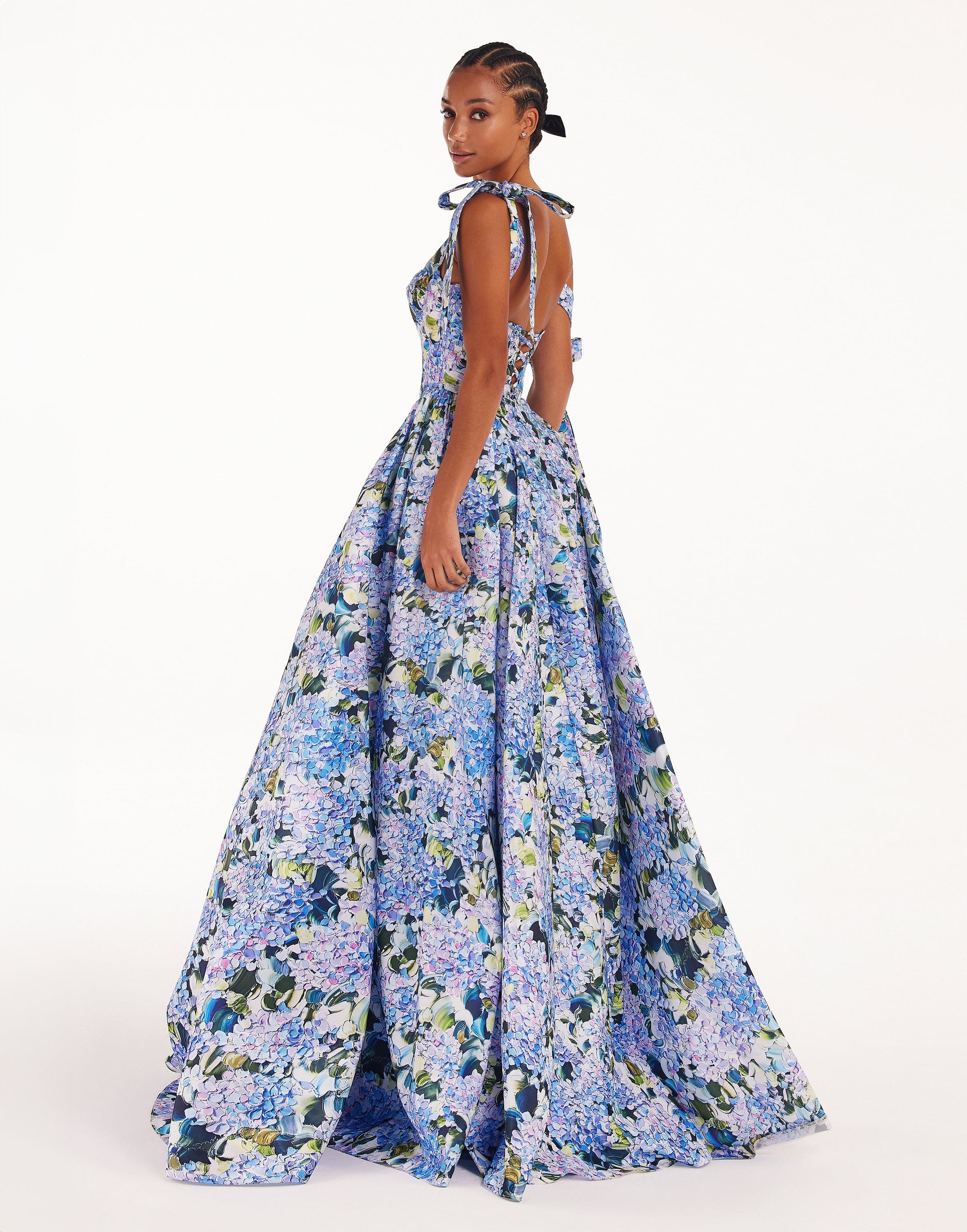 Blue Hydrangea strapped maxi dress - Image 3