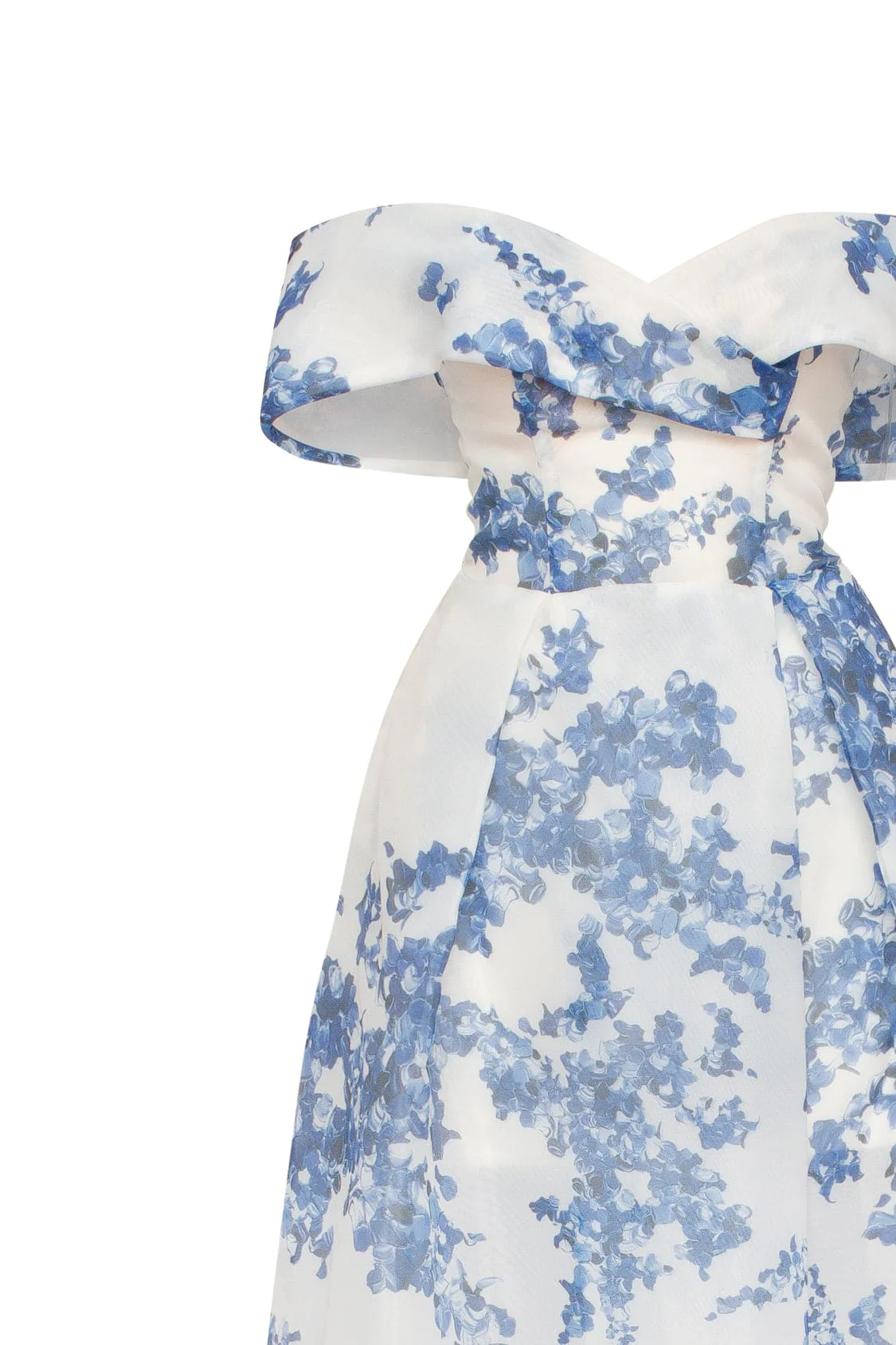 Catchy off-the-shoulder blue hydrangea maxi dress, Garden of Eden - Image 6