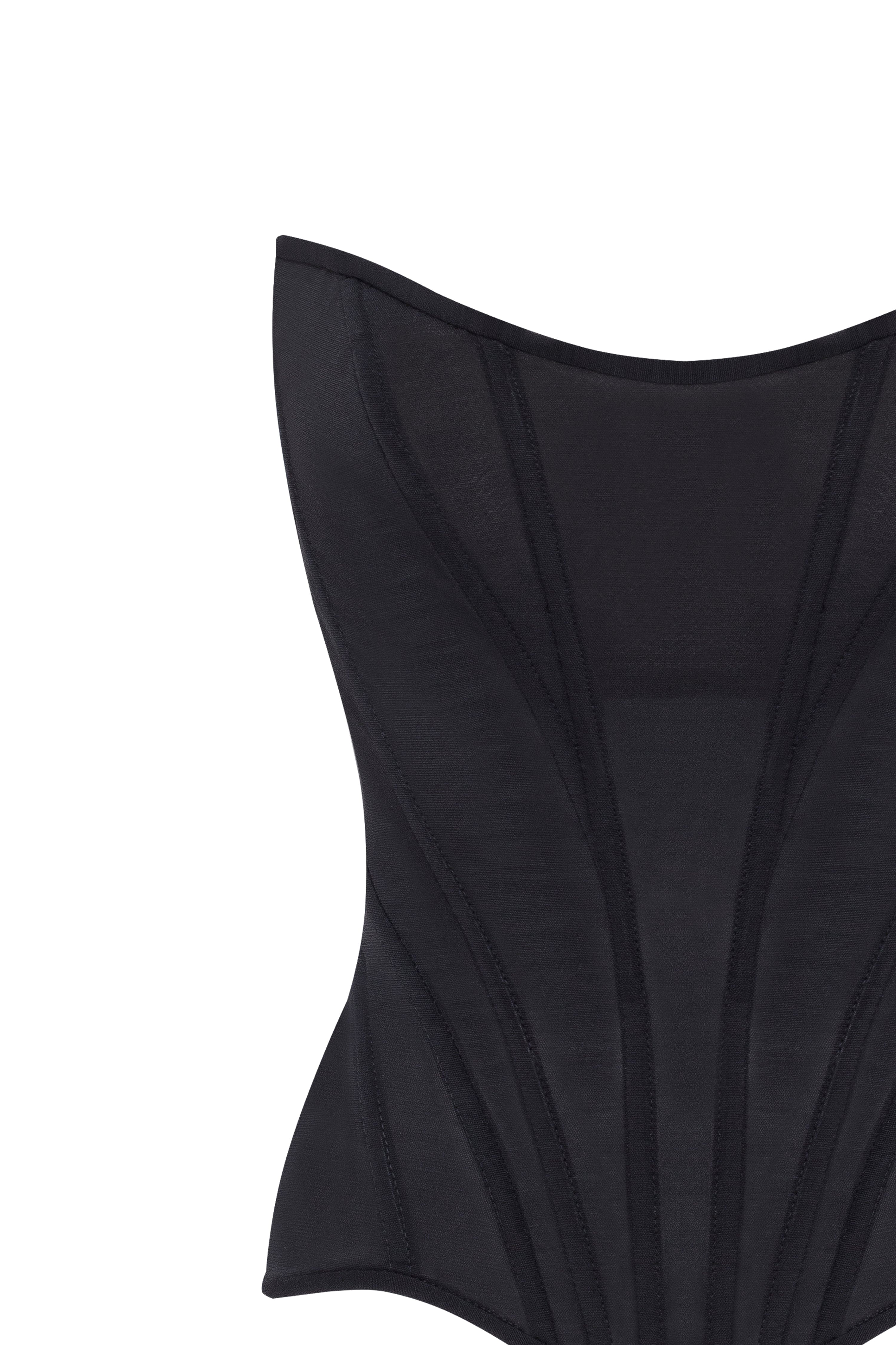 Chic low-waist black fitted corset, Midnight Walk - Image 5