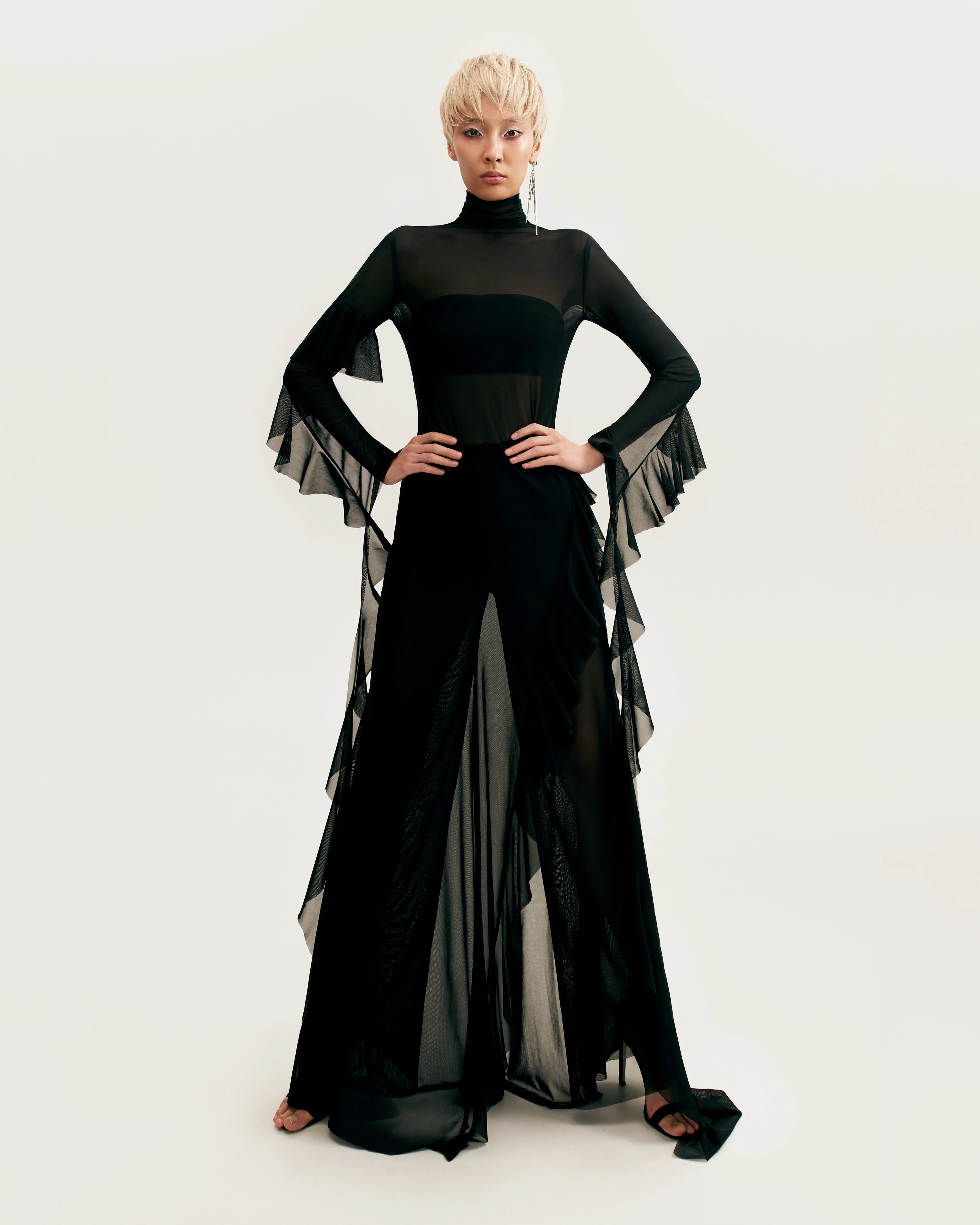 Chic sheer co-ord set in black, Xo Xo - Image 5