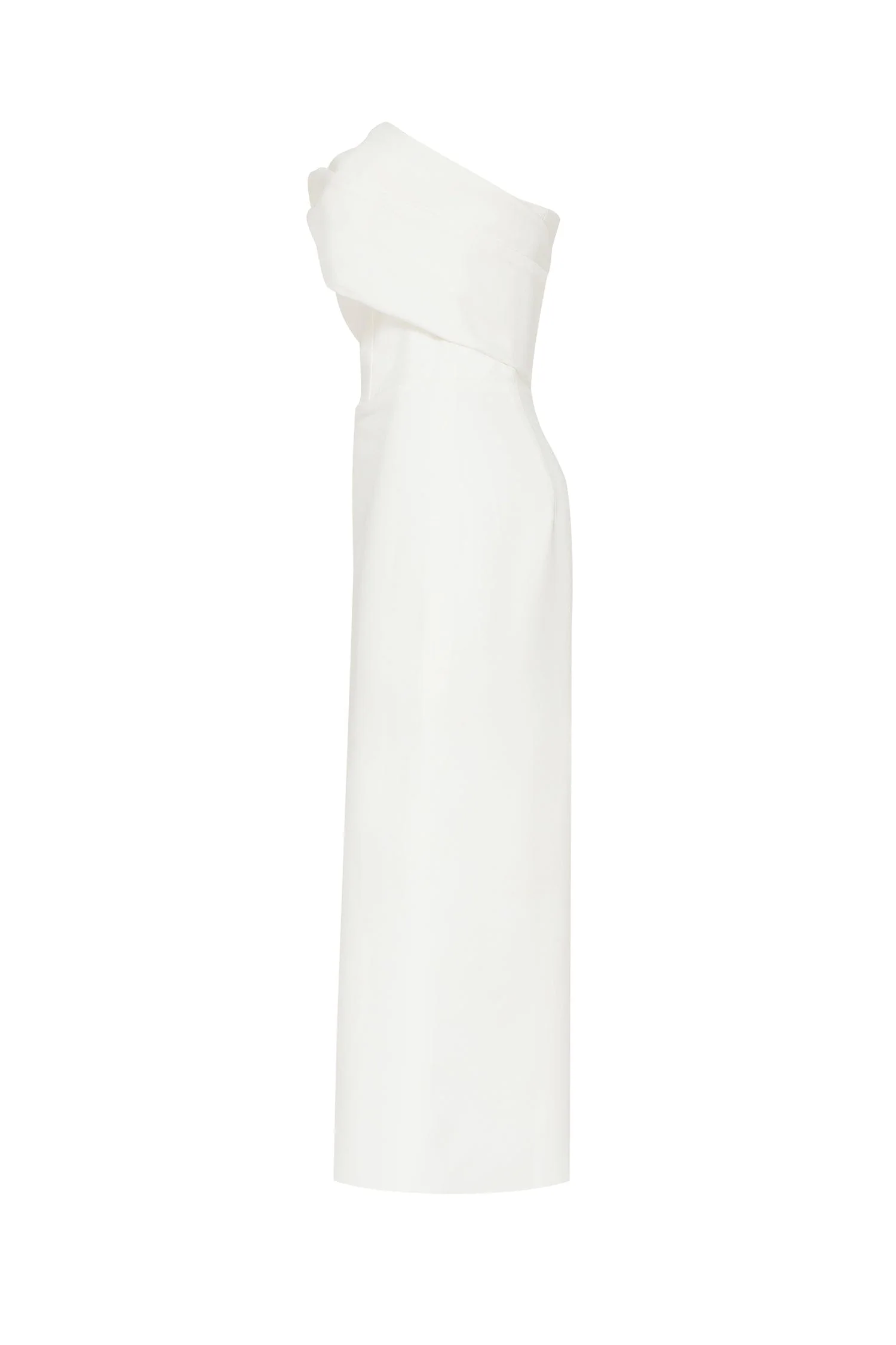 White Classy midi dress with open neckline - Image 7