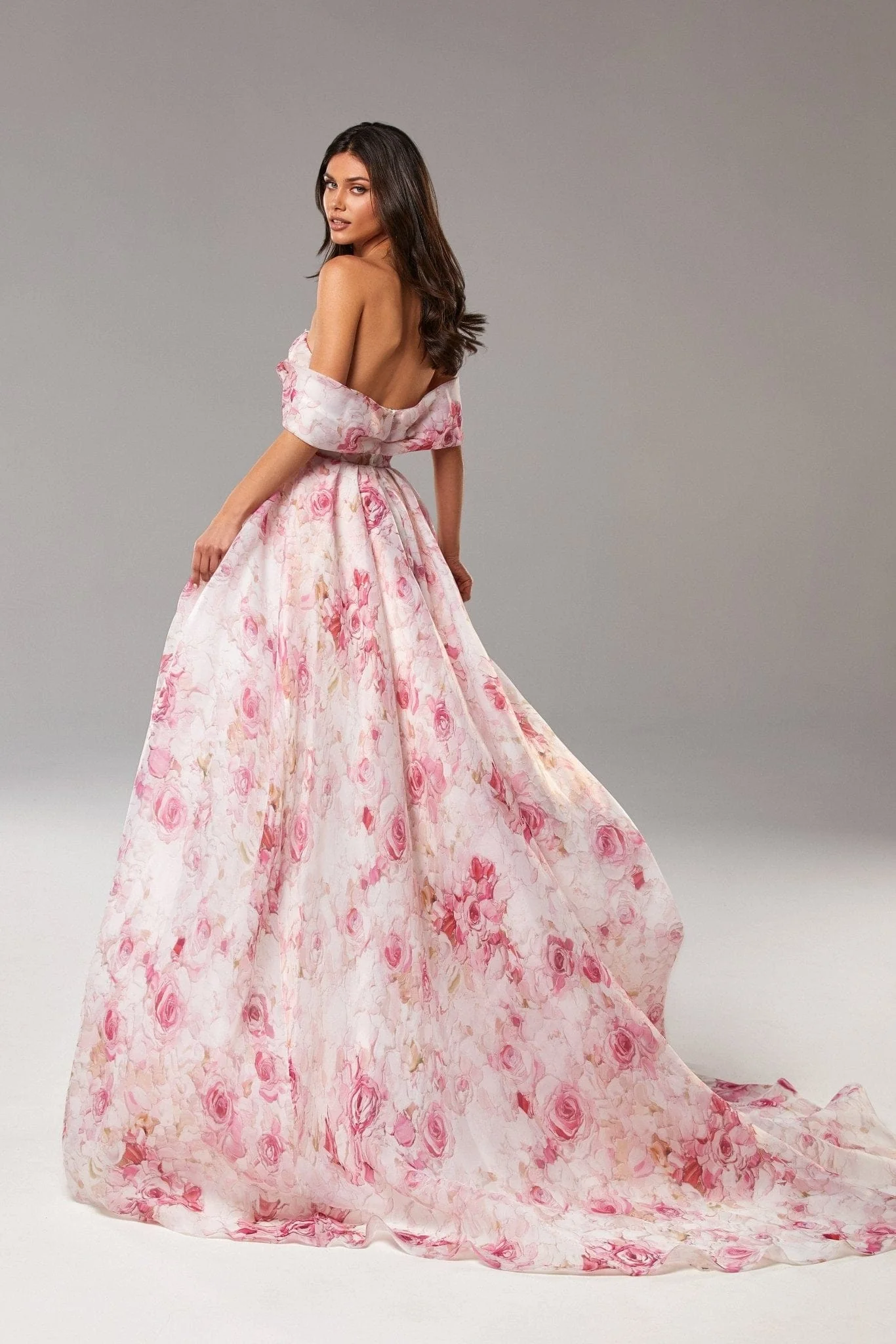 Pink Peony Chic off-the-shoulder floral maxi dress - Image 3
