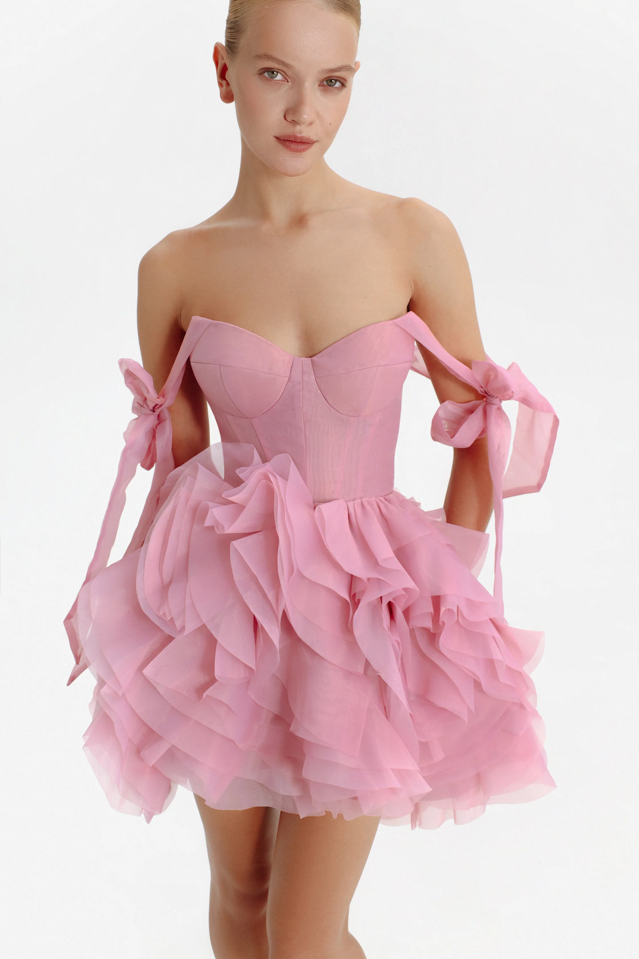 Danceable mini with ruched flower appliques, Garden of Eden - Image 5
