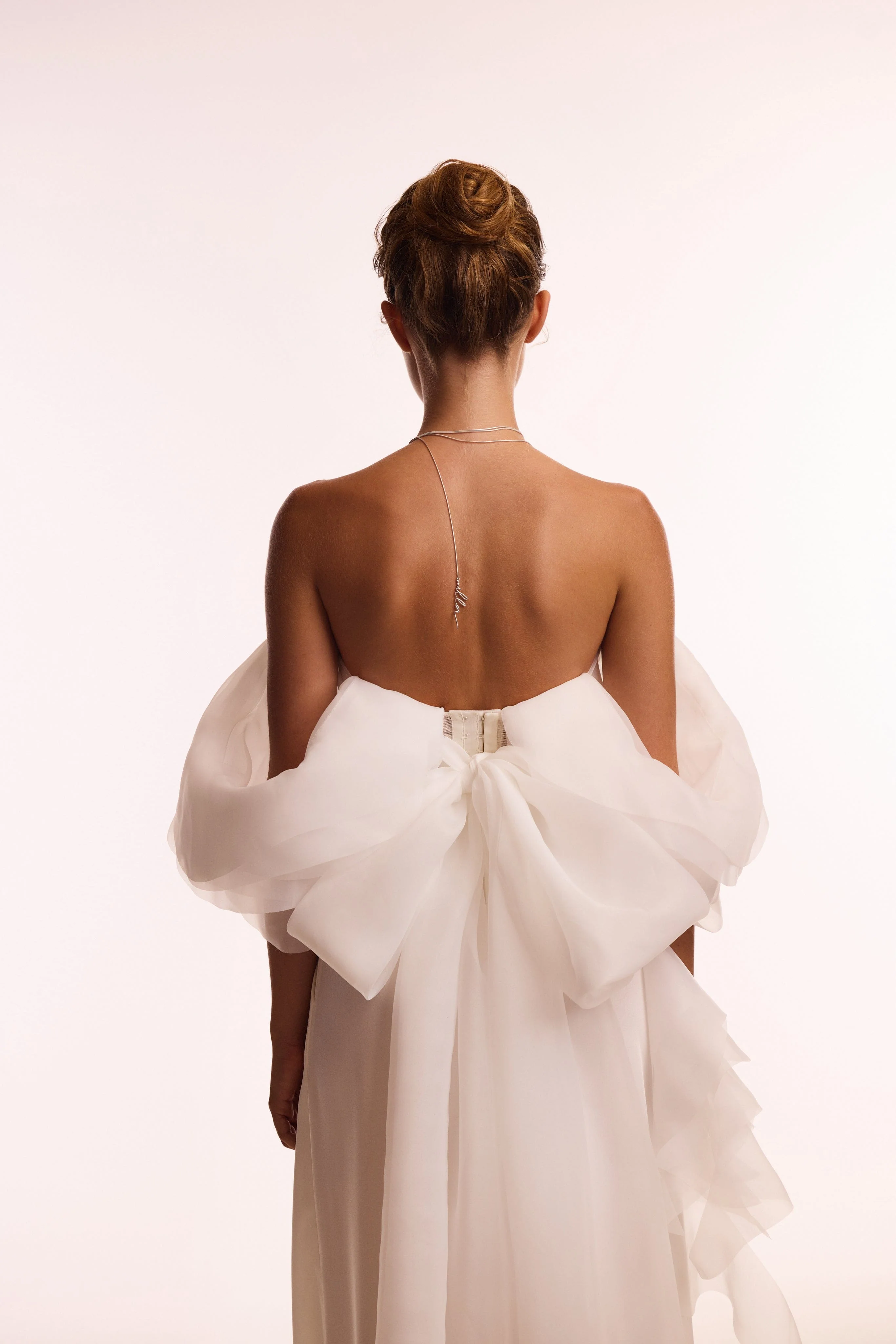 Dreamy blouse with meringue flounces in white, Midnight Walk - Image 3