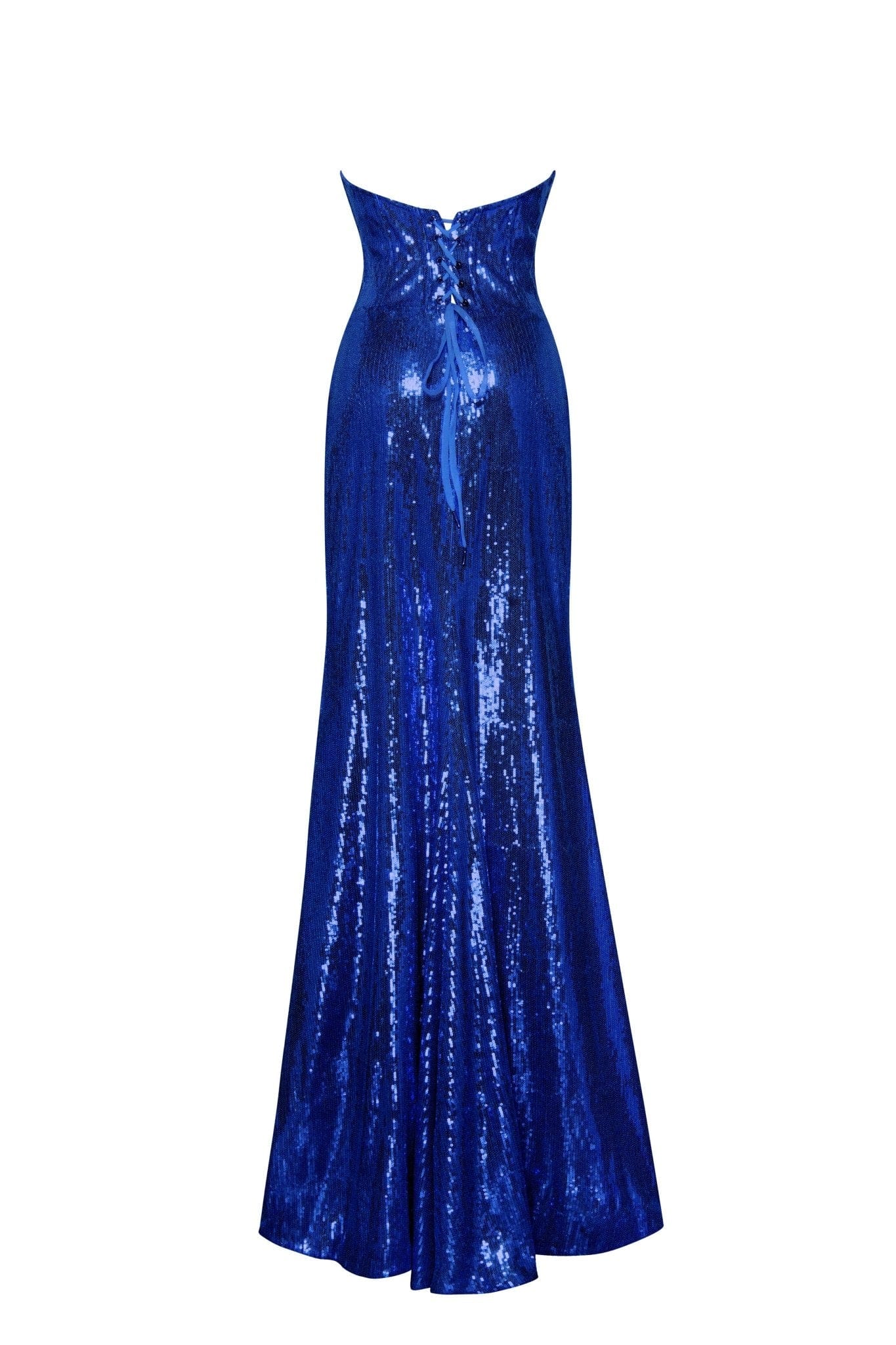 Electric blue maxi dress covered in sequins - Image 4