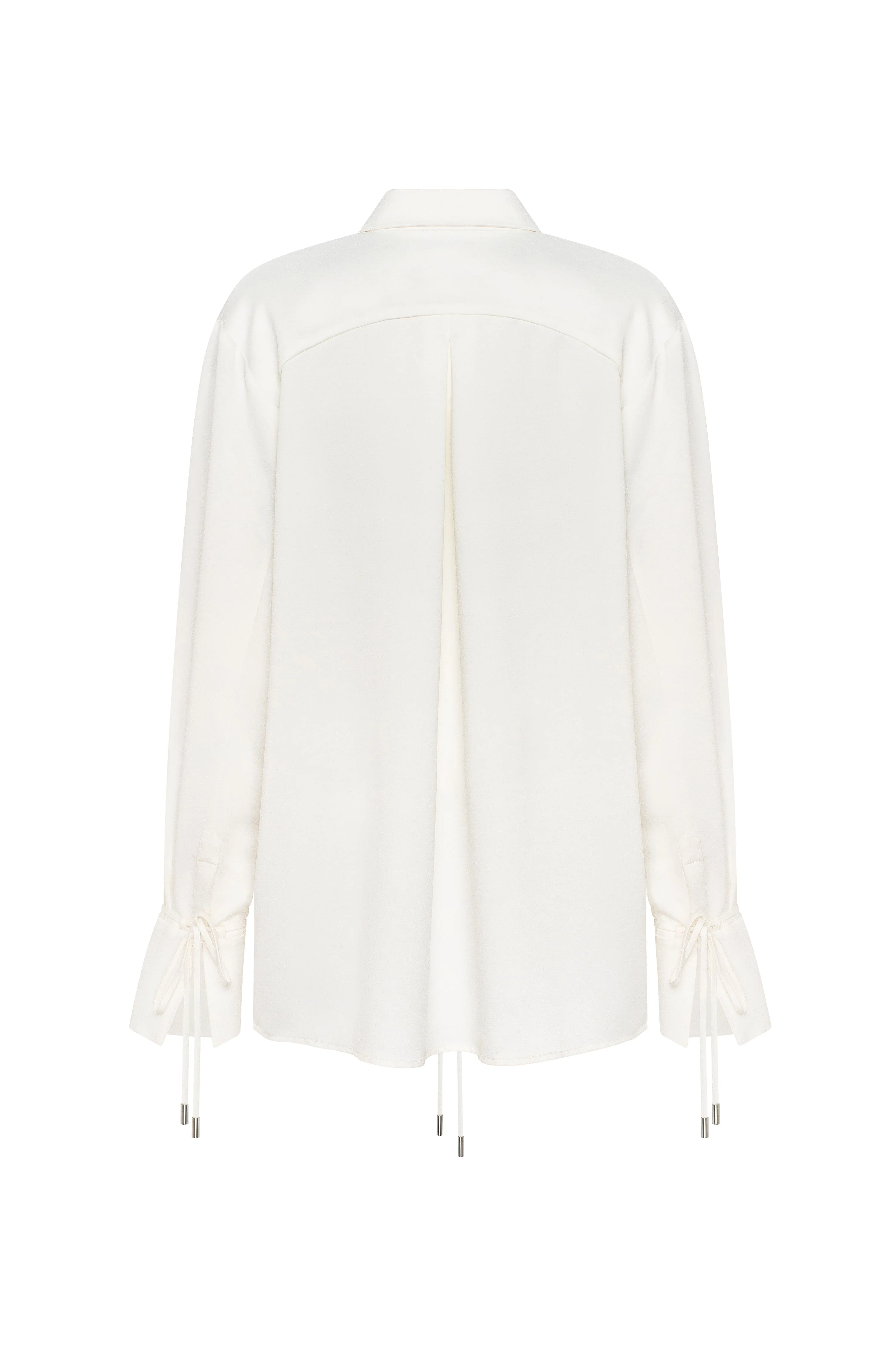 Elegant 3-piece set with white silk blouse, white mini skirt, and black crepe maxi skirt, Xo Xo - Image 11