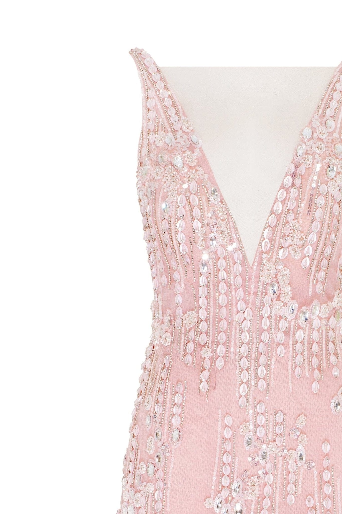 Fabulous mini dress on straps adorned with crystals and feathers - Image 6