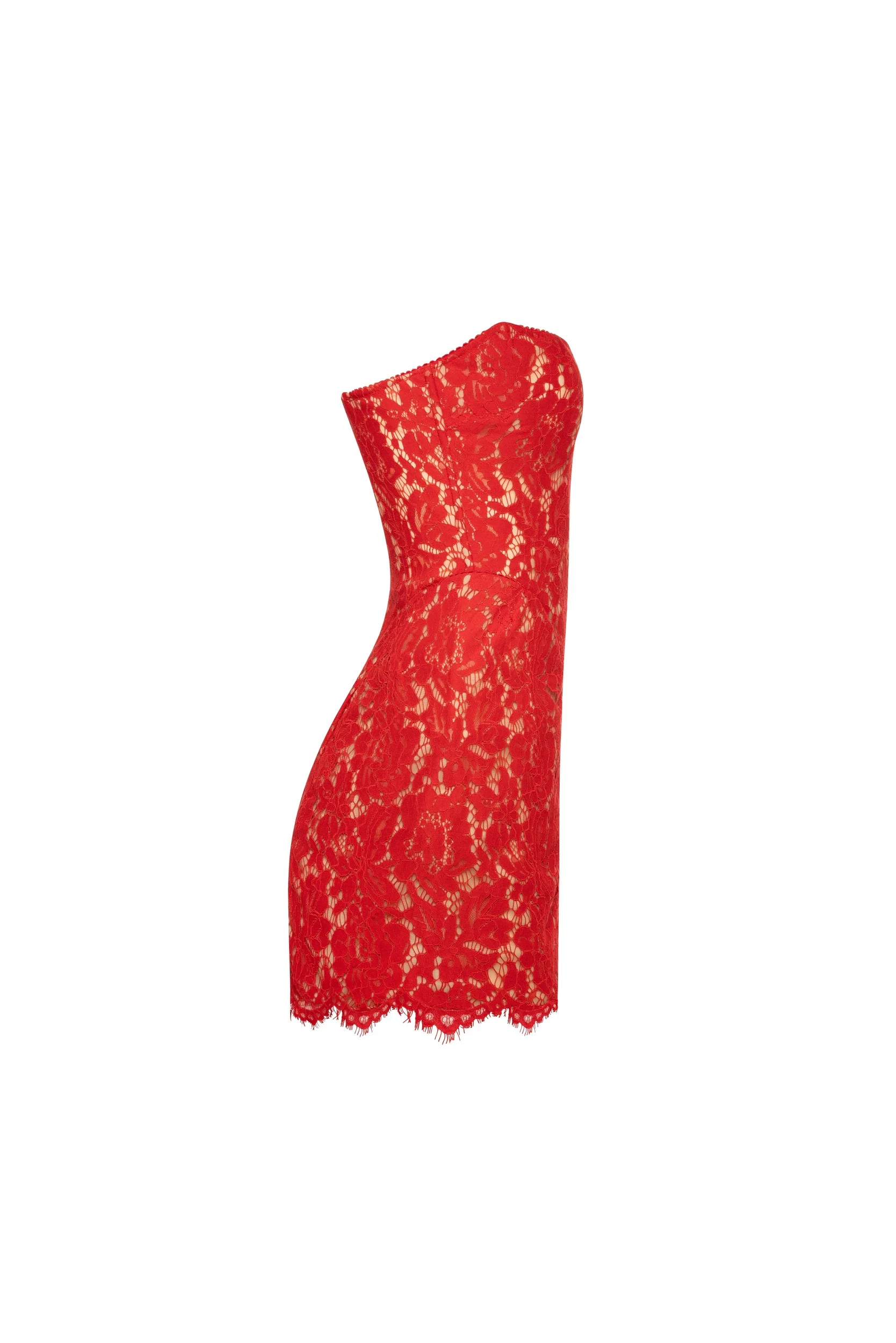 Fitted red lace mini dress - Image 6