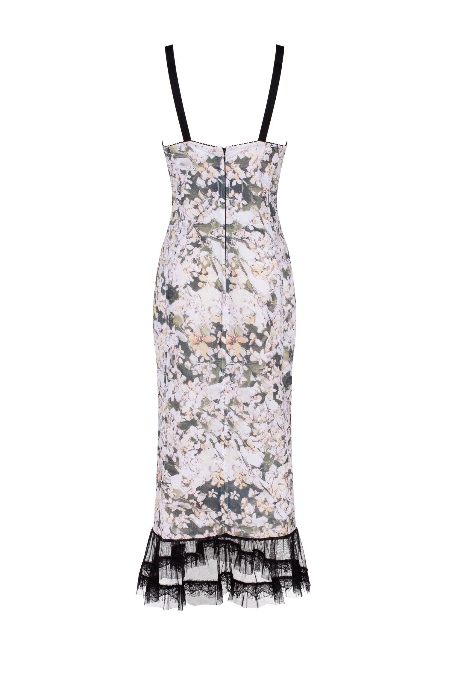 Floral midi dress with puffy tulle hem - Image 4