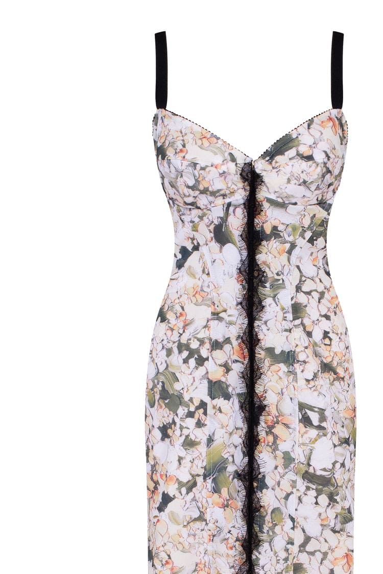 Floral midi dress with puffy tulle hem - Image 7
