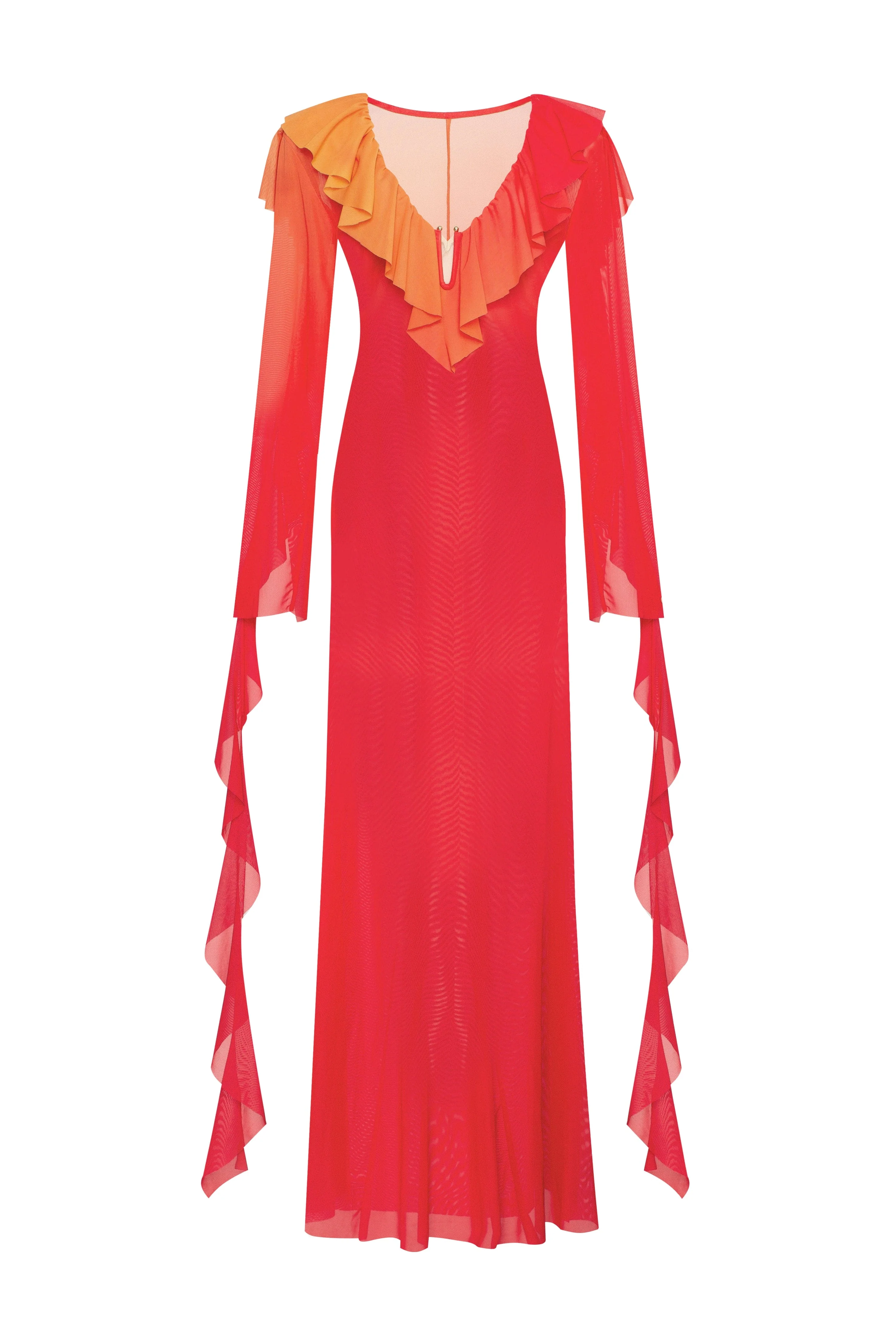 Flowy coral maxi dress, Xo Xo - Image 2