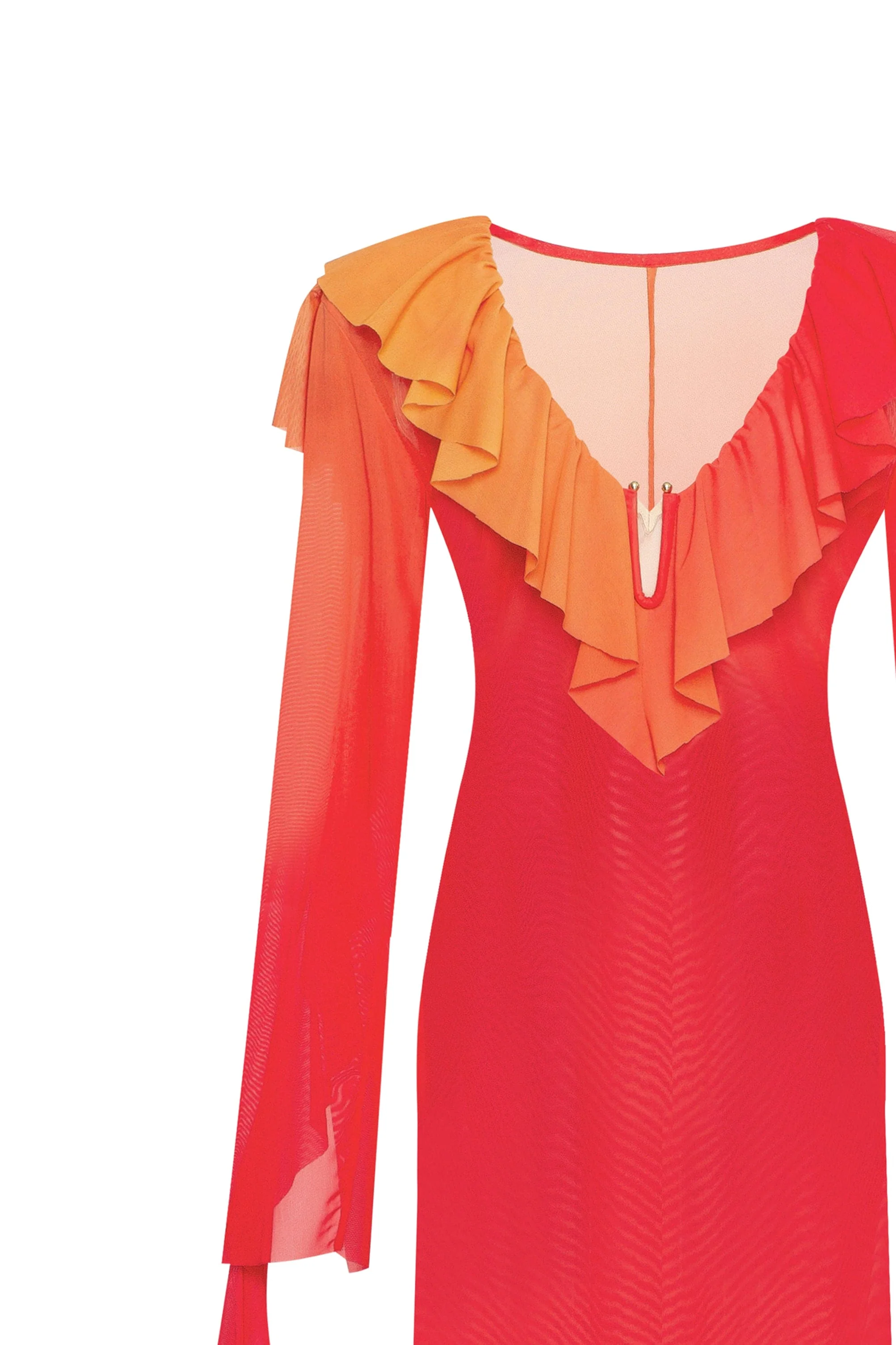 Flowy coral maxi dress, Xo Xo - Image 6