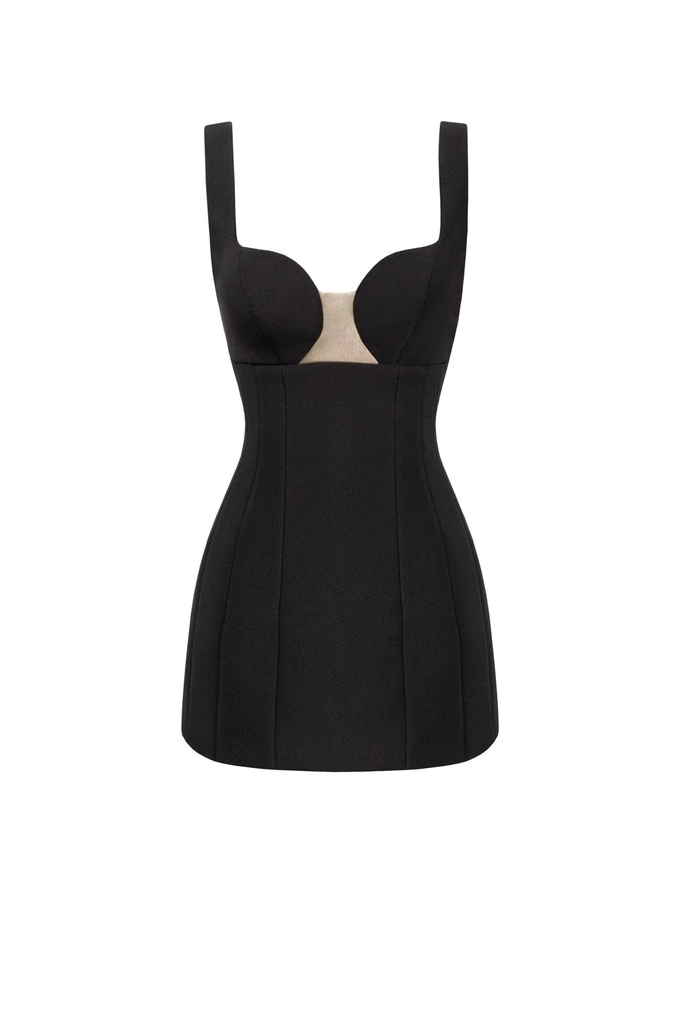 Glossy ultra mini dress in black with cutouts - Image 2