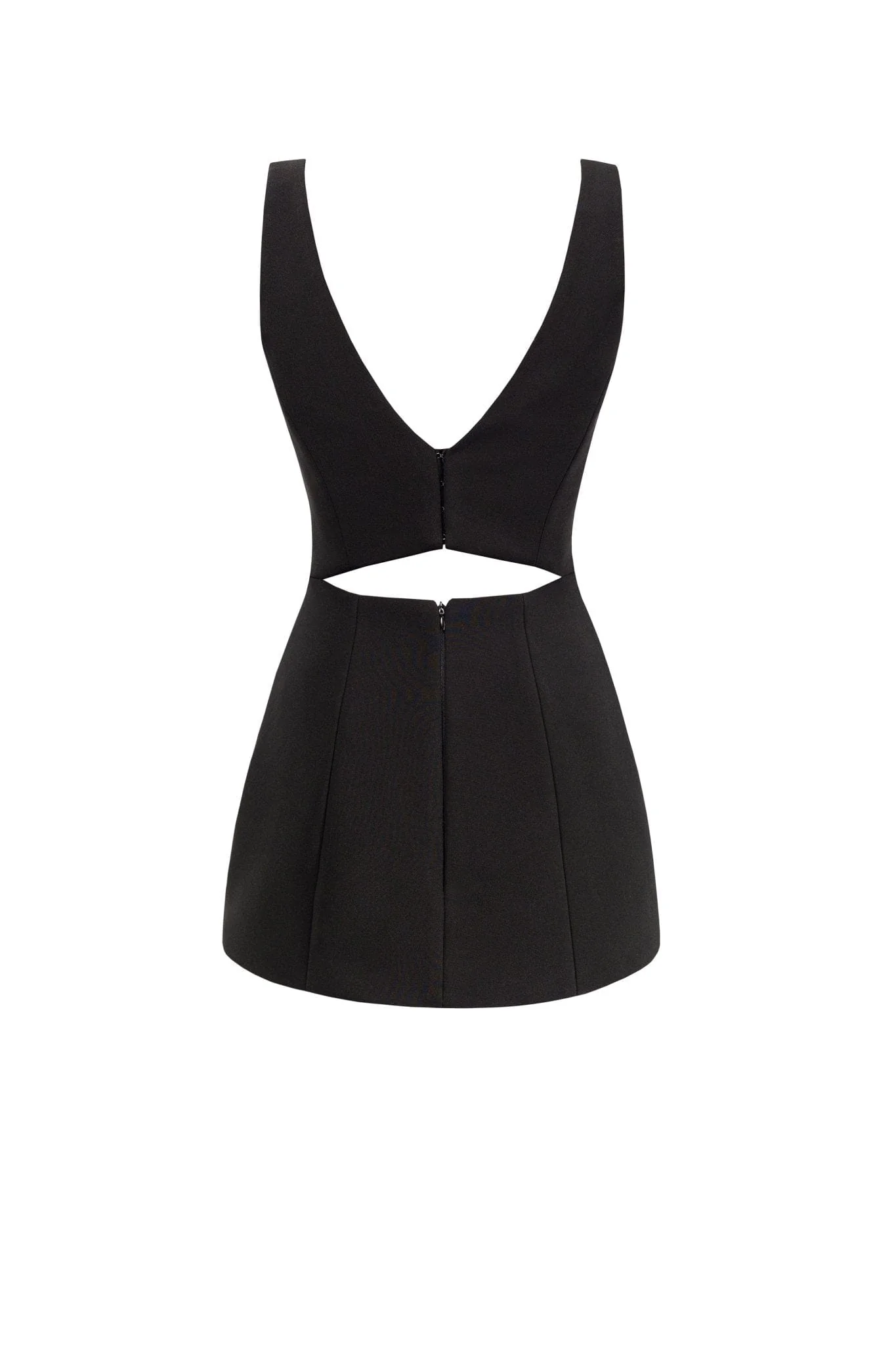Glossy ultra mini dress in black with cutouts - Image 4