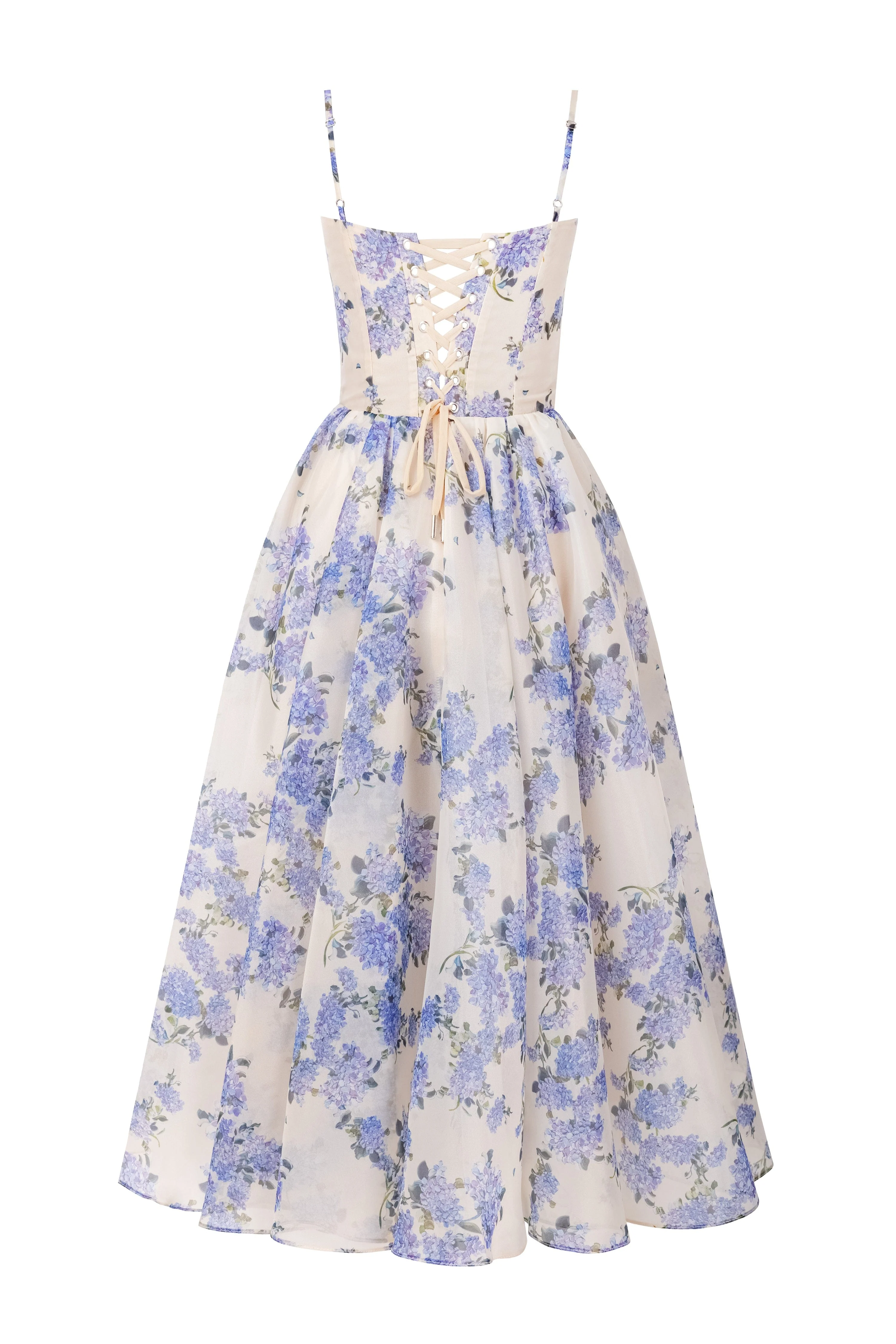 Hydrangea spaghetti strap midi dress - Image 4