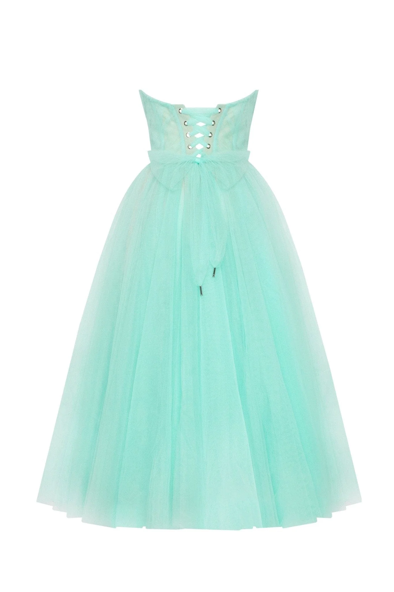 Mint green tender midi tulle dress - Image 4