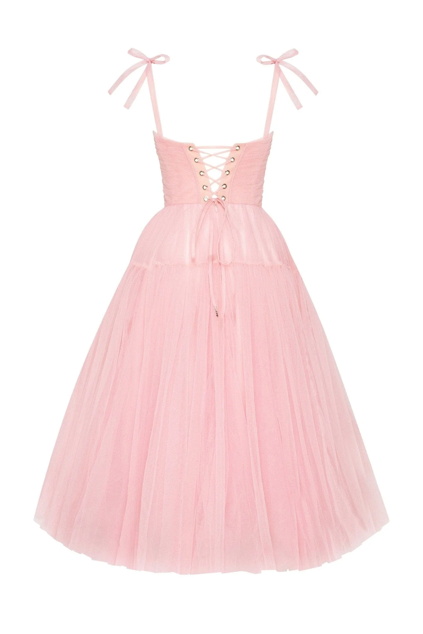 Pink tie-straps tulle dress - Image 4