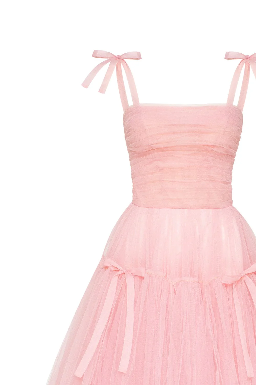 Pink tie-straps tulle dress - Image 6
