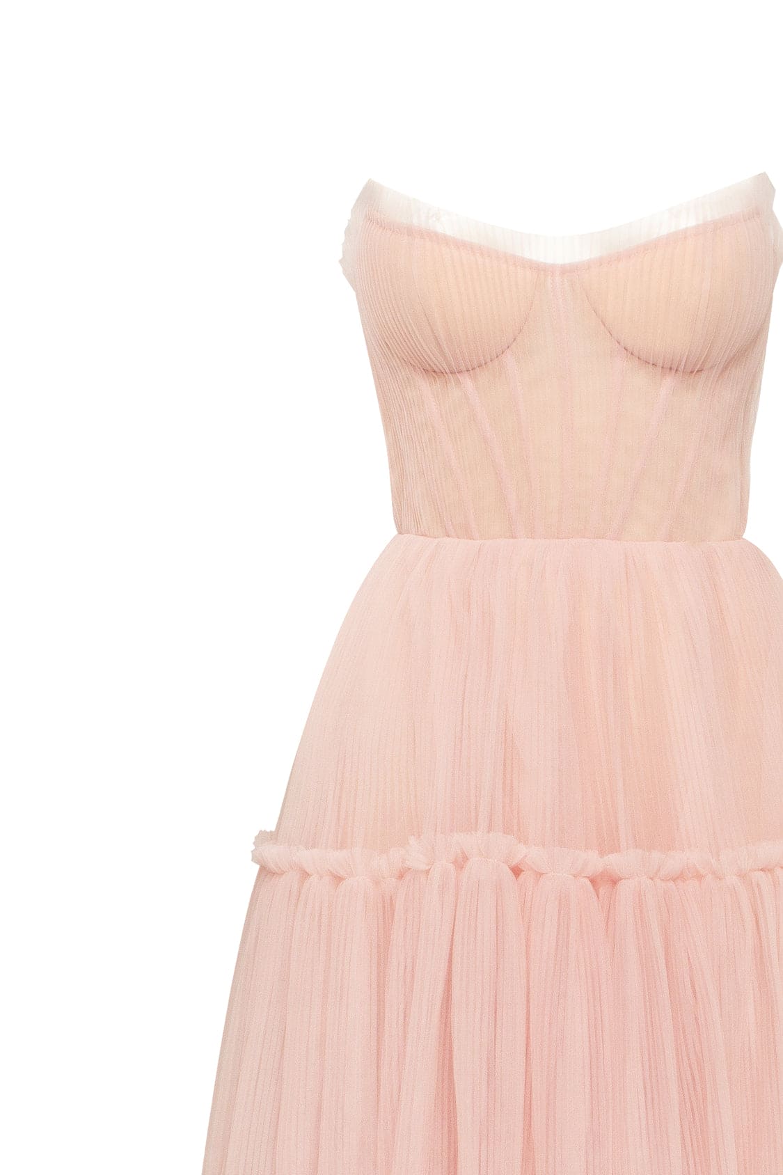 Misty rose tulle maxi dress with ruffled skirt, Garden of Eden - Image 6