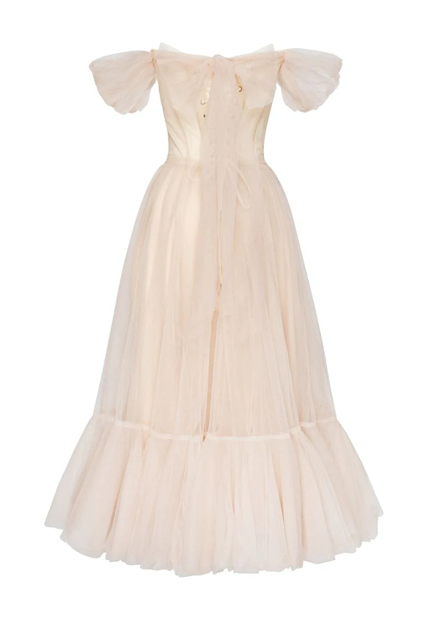 Off-the-Shoulder Cocktail Tulle Dress - Image 4