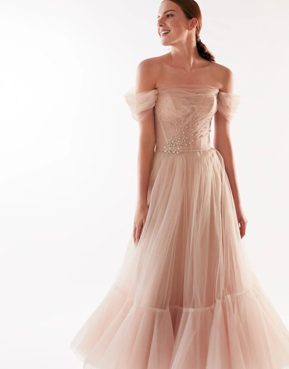 Off-the-Shoulder Cocktail Tulle Dress - Image 6