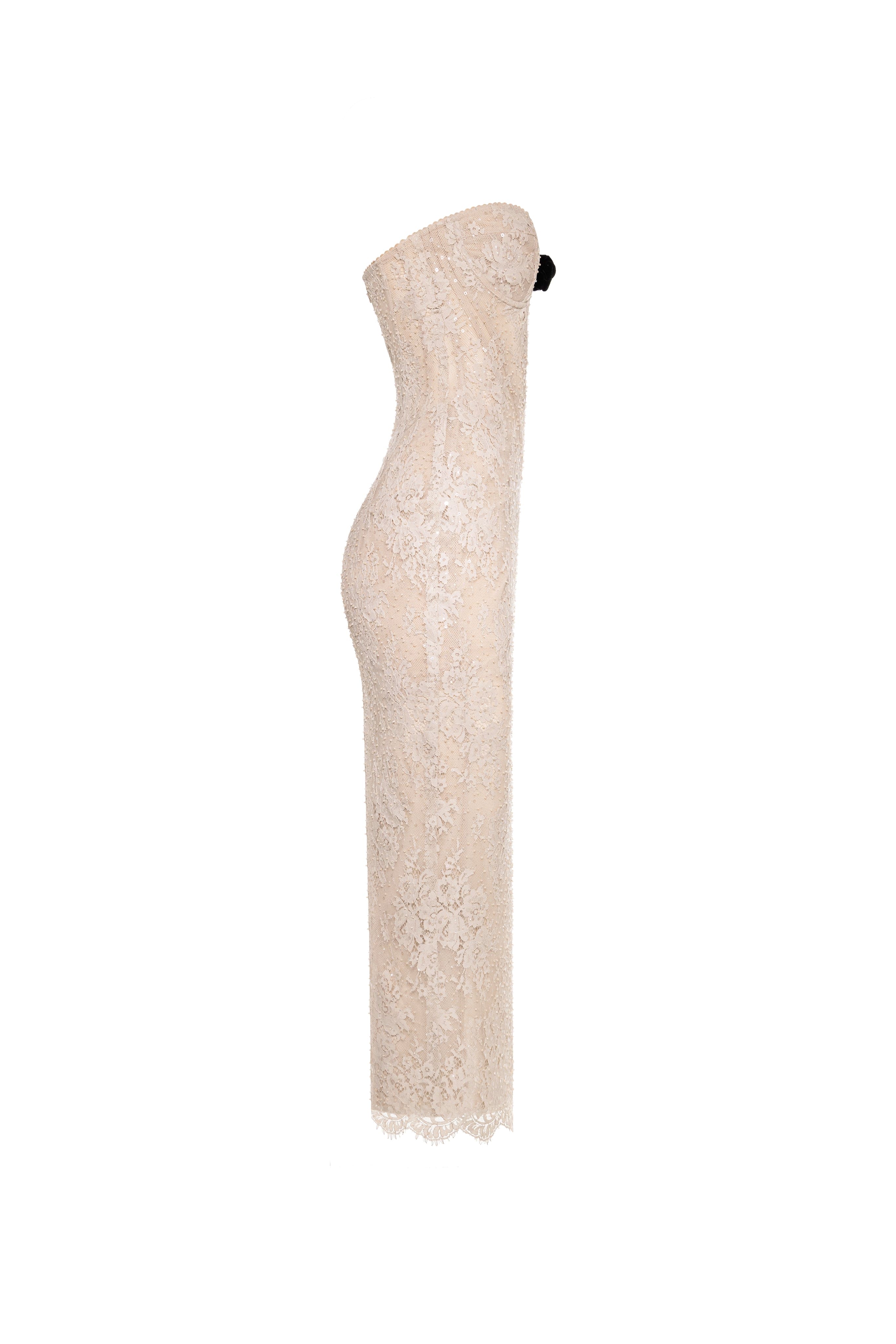 Nude lace corset maxi dress - Image 6