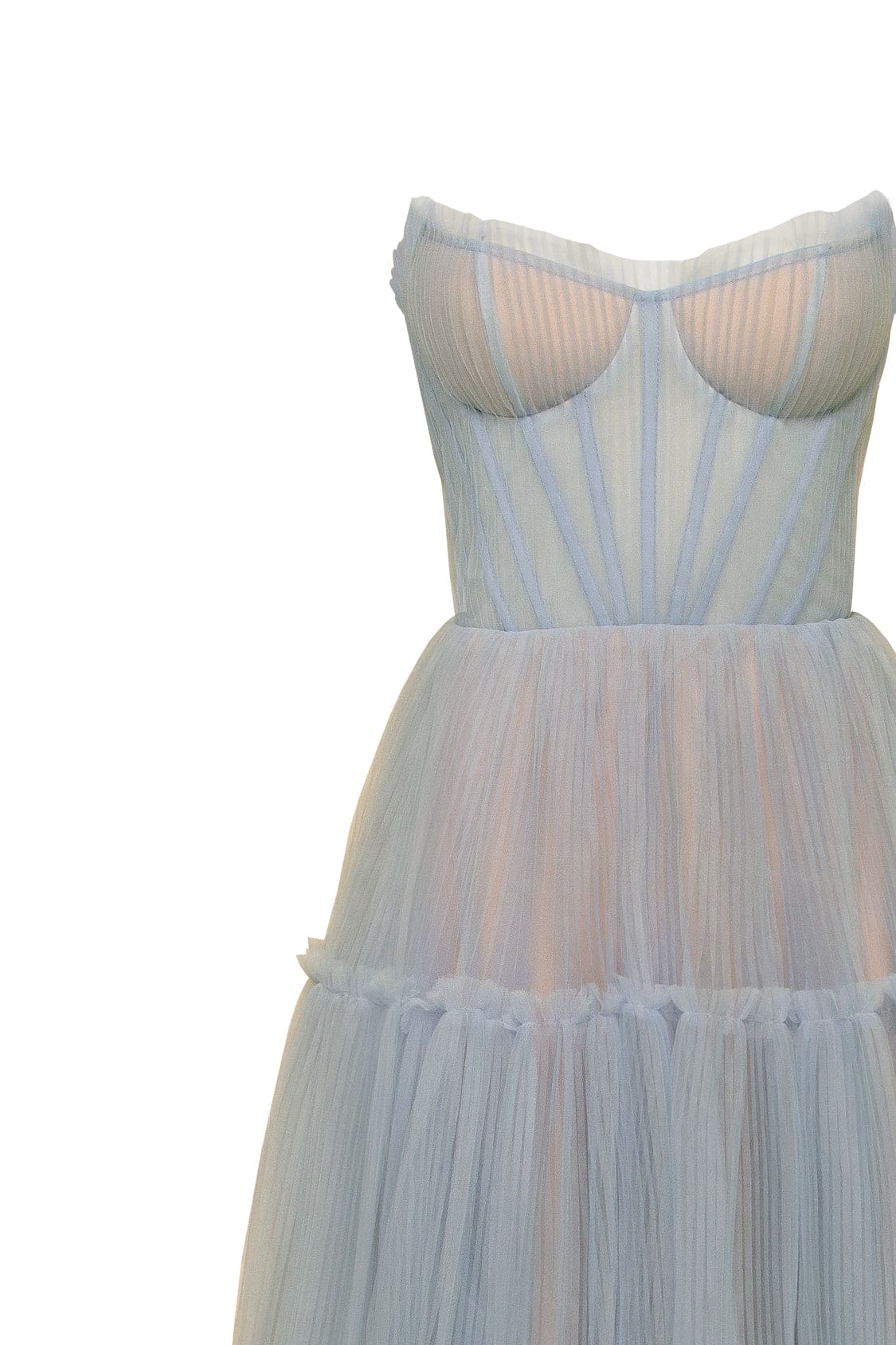 Ocean wave tulle maxi dress with ruffled skirt, Garden of Eden - Image 6