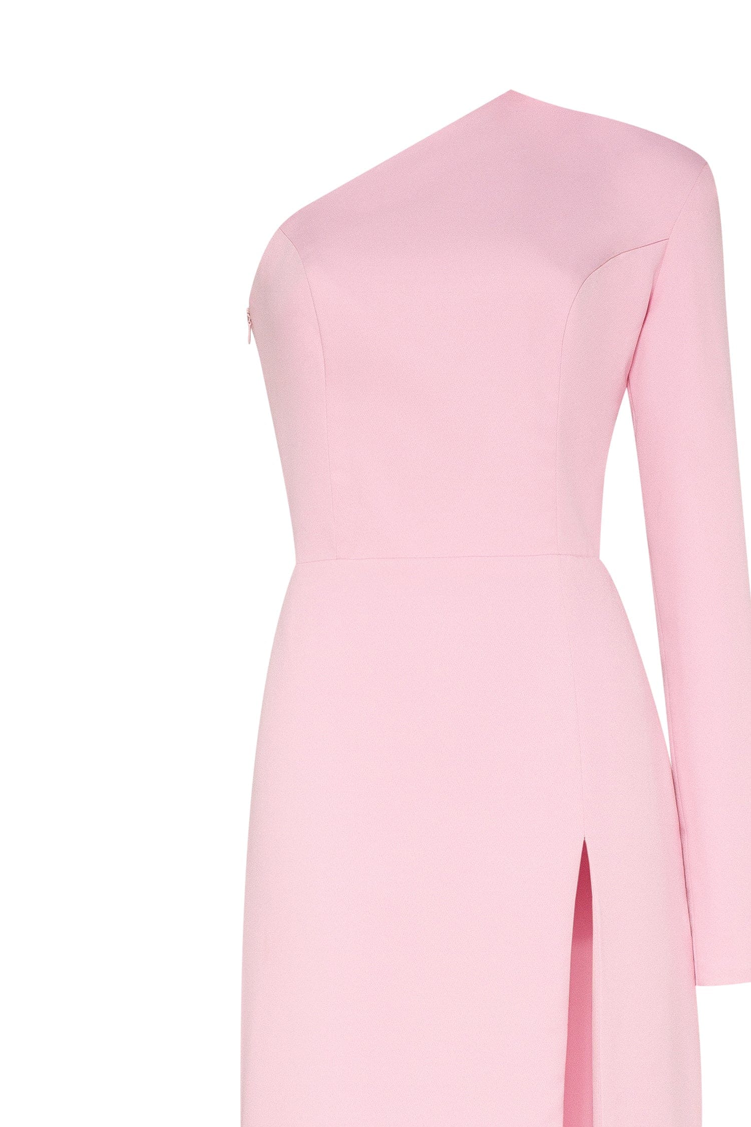 Pink Long-sleeved dress with sharp shoulder cut - Image 6