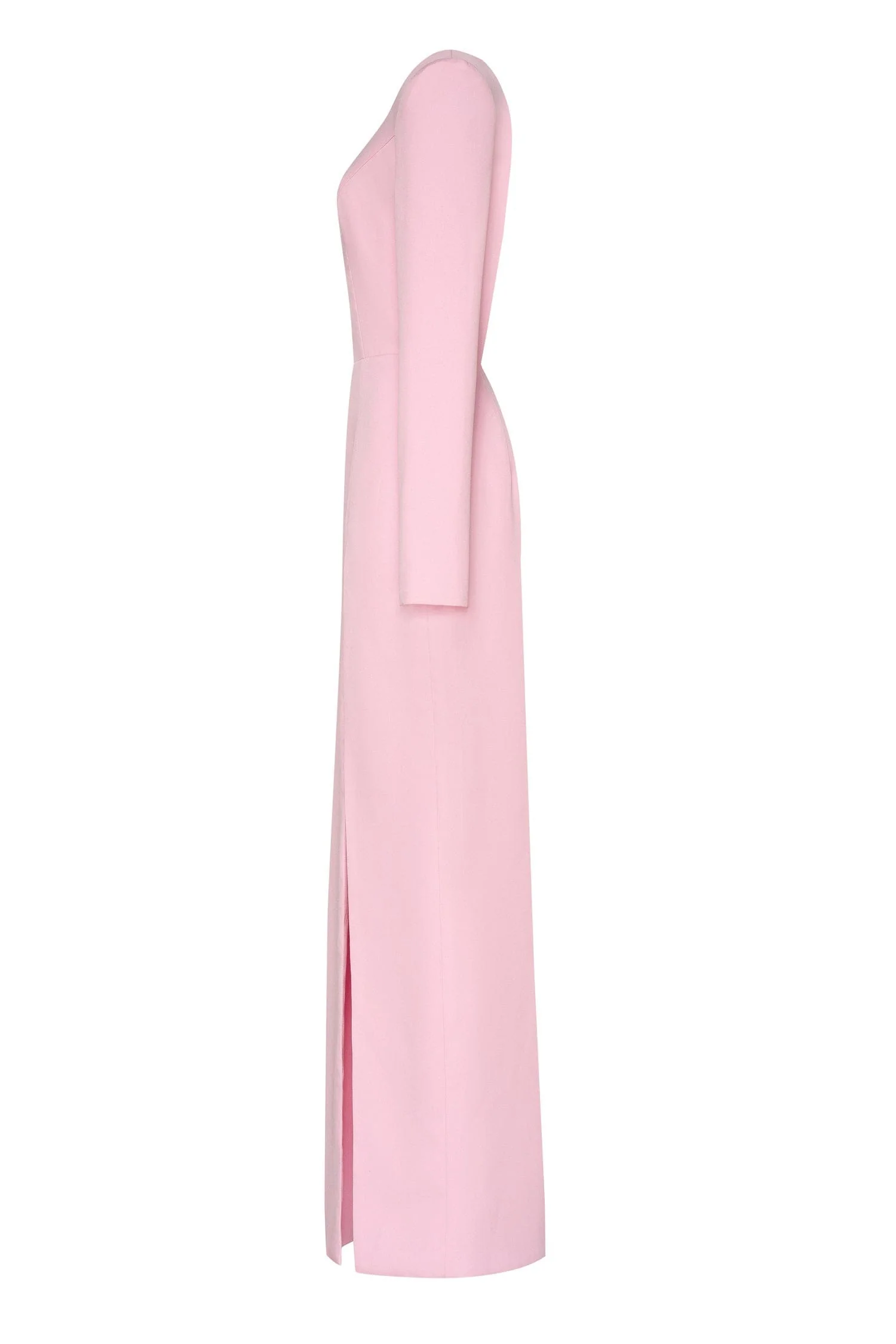 Pink Long-sleeved dress with sharp shoulder cut - Image 7