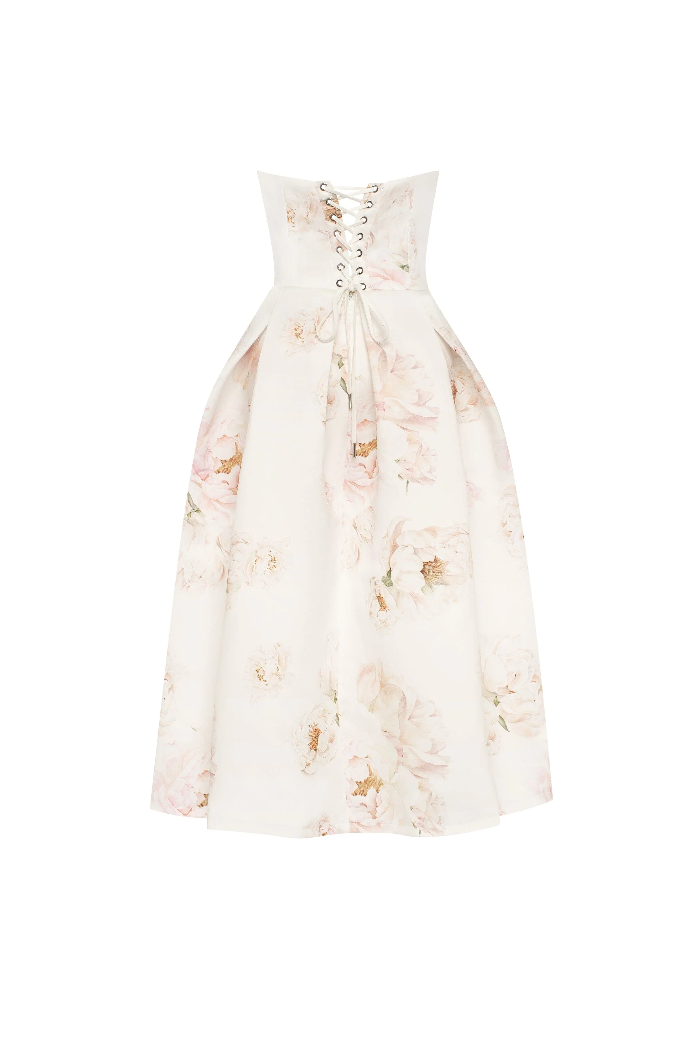 Pink peony corset midi dress, Garden of Eden - Image 4