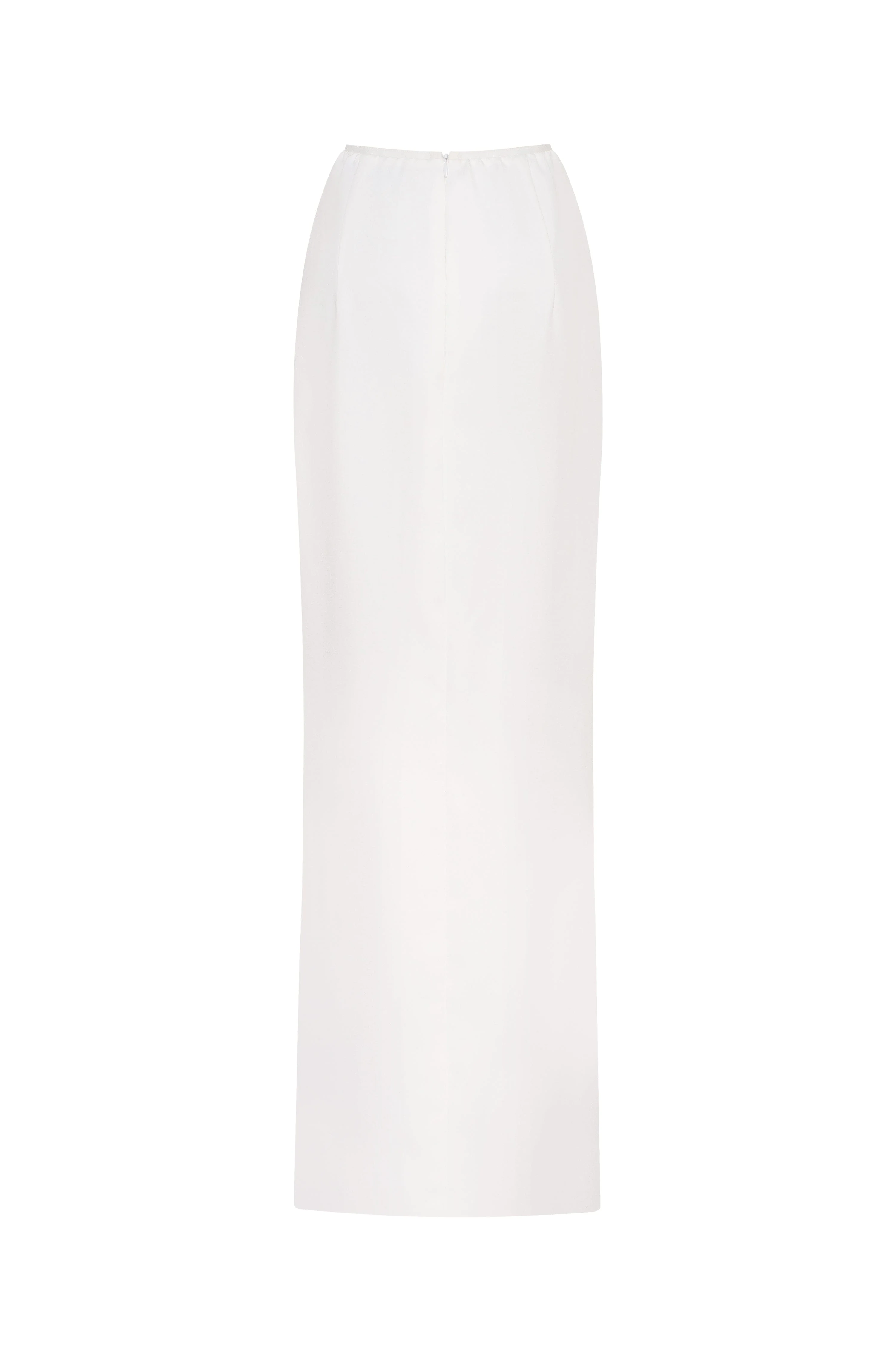 Refined fitted white maxi skirt with a slit, Midnight Walk - Image 4