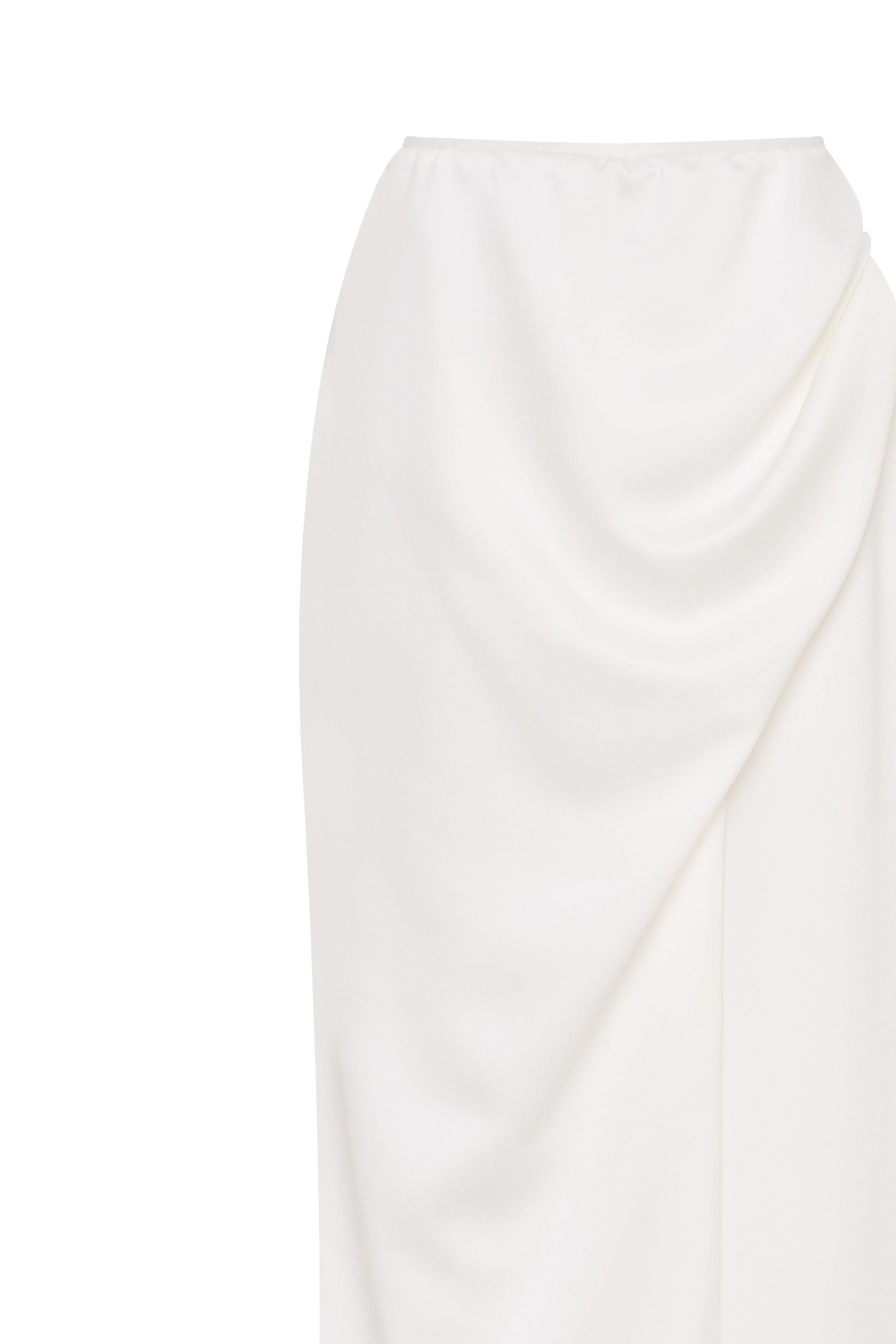 Refined fitted white maxi skirt with a slit, Midnight Walk - Image 6